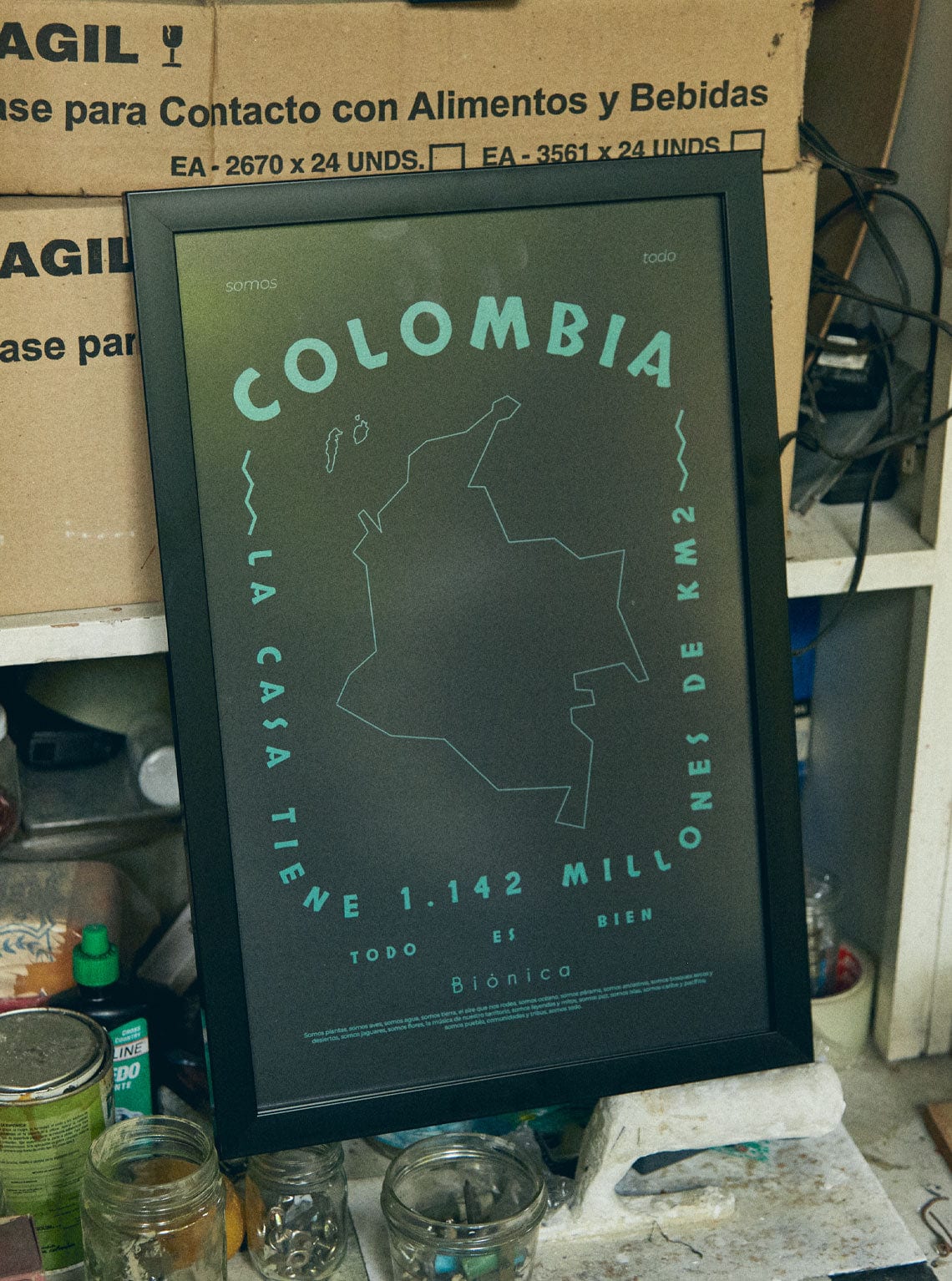 AFICHE MAPA COLOMBIA NEO - imagen 2