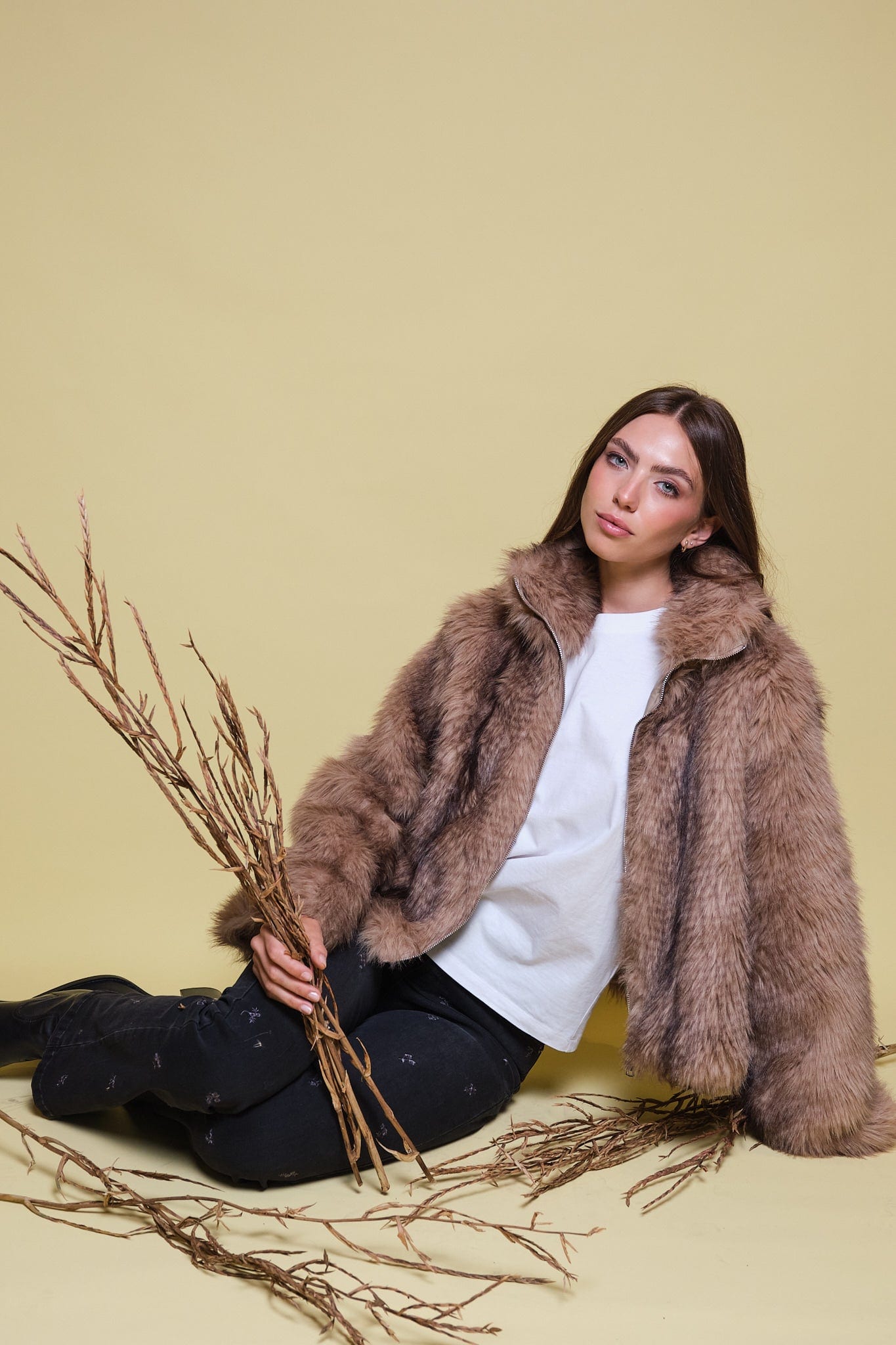 CHAQUETA FAUX FUR CUELLO FUNNEL - imagen 4