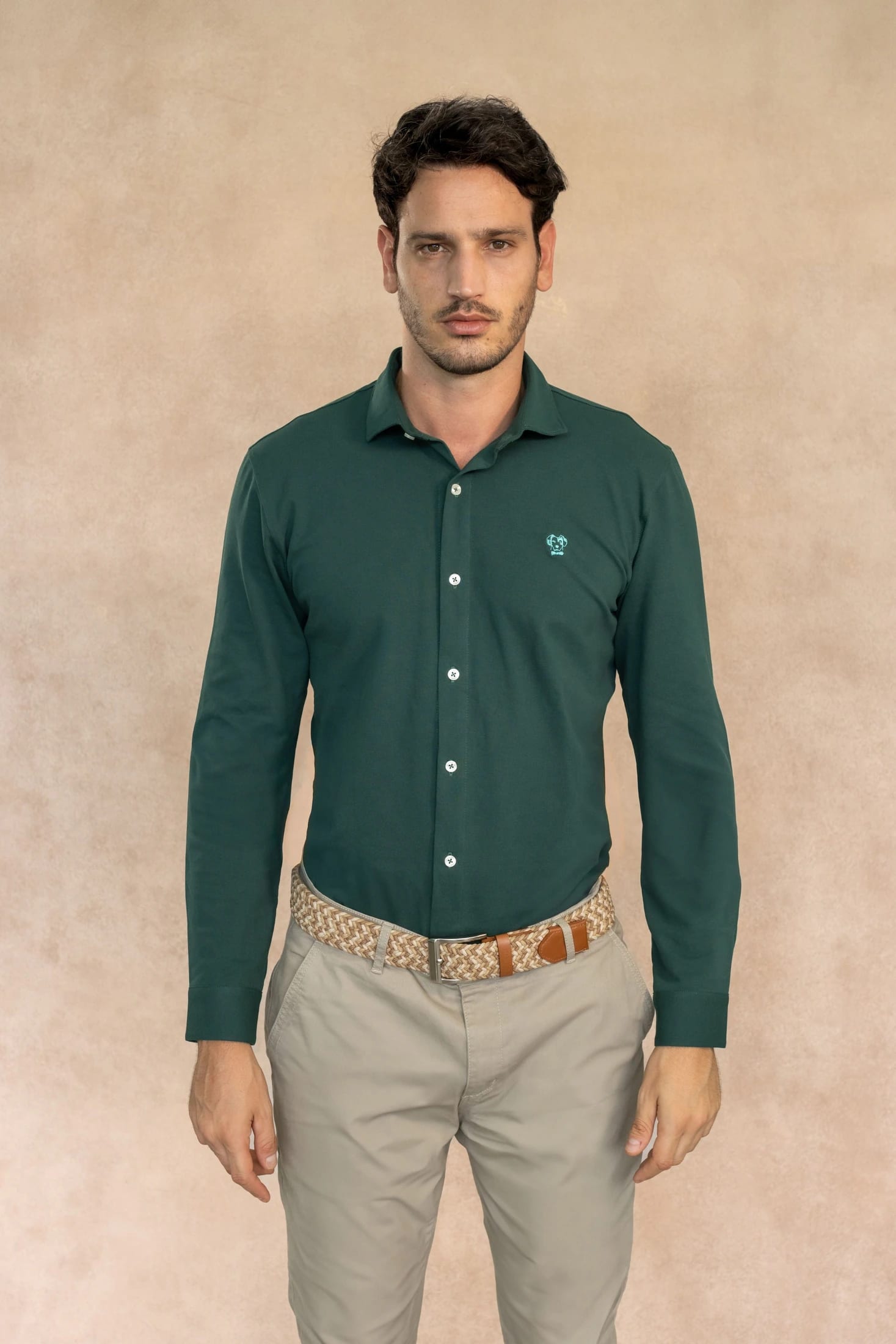 Camisa Antimanchas piqu  Verde Esmeralda - imagen 1