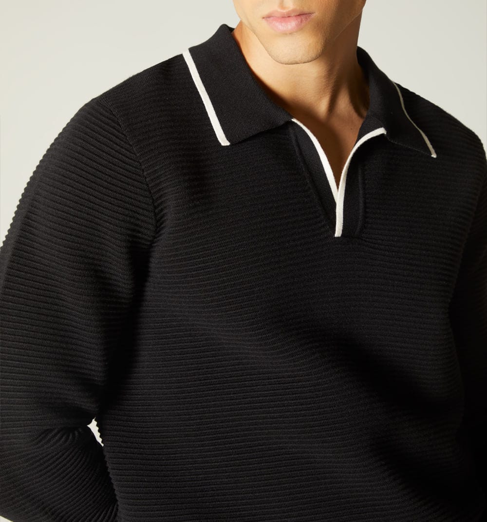 Buzo para hombre tejido ottoman cuello v - imagen 3