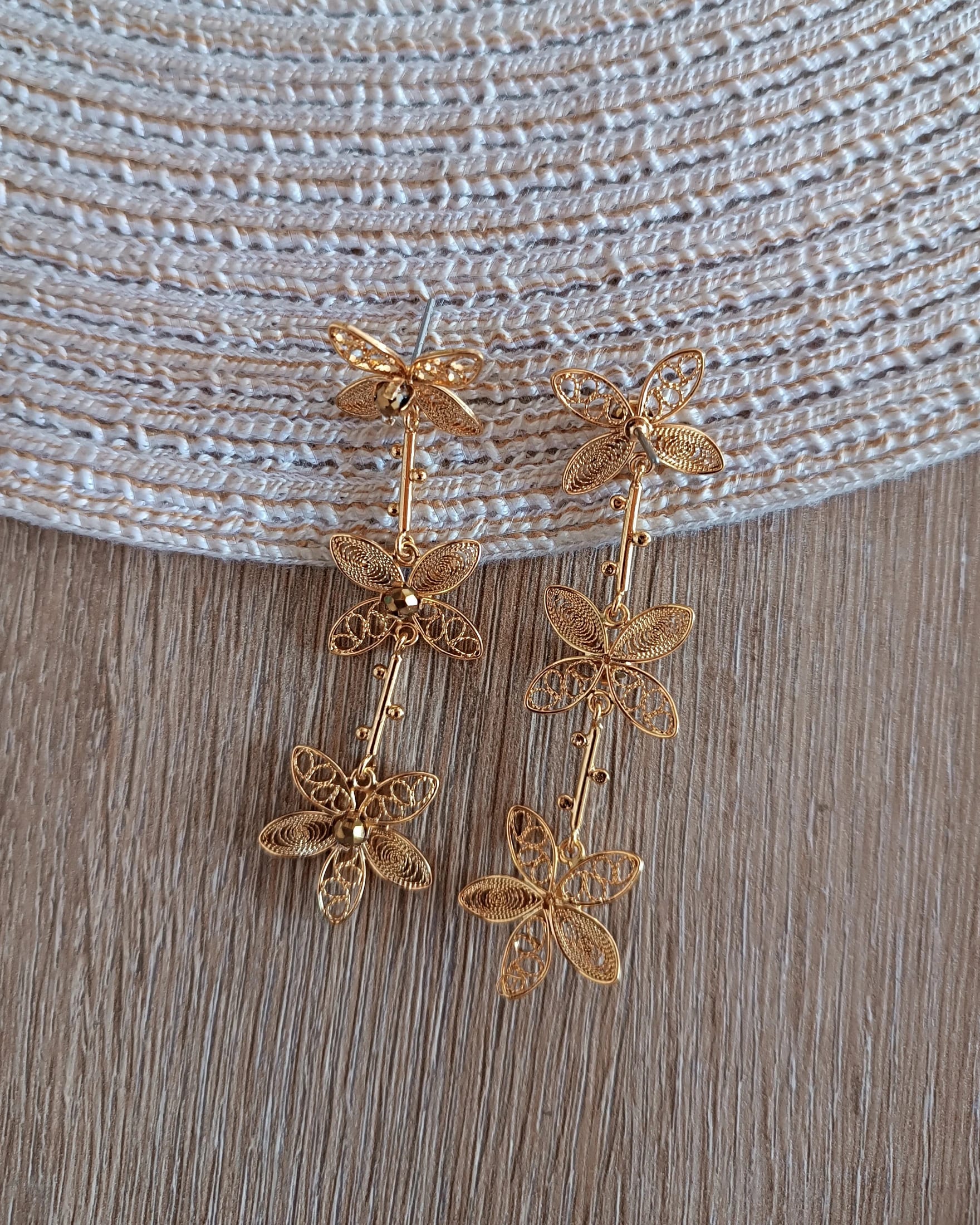Aretes filigrana tres flores Berenice - imagen 4