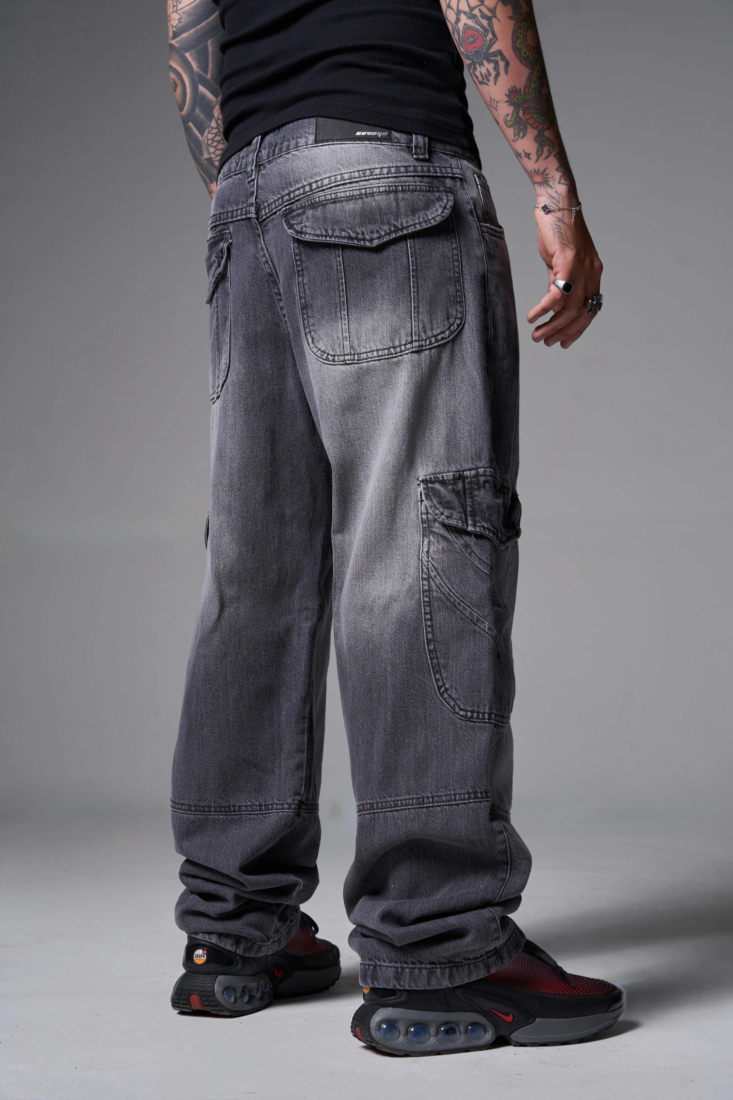 JEANS BAGGY 2 BOLSILLOS  1 CORTE GRIS CLARO - imagen 3