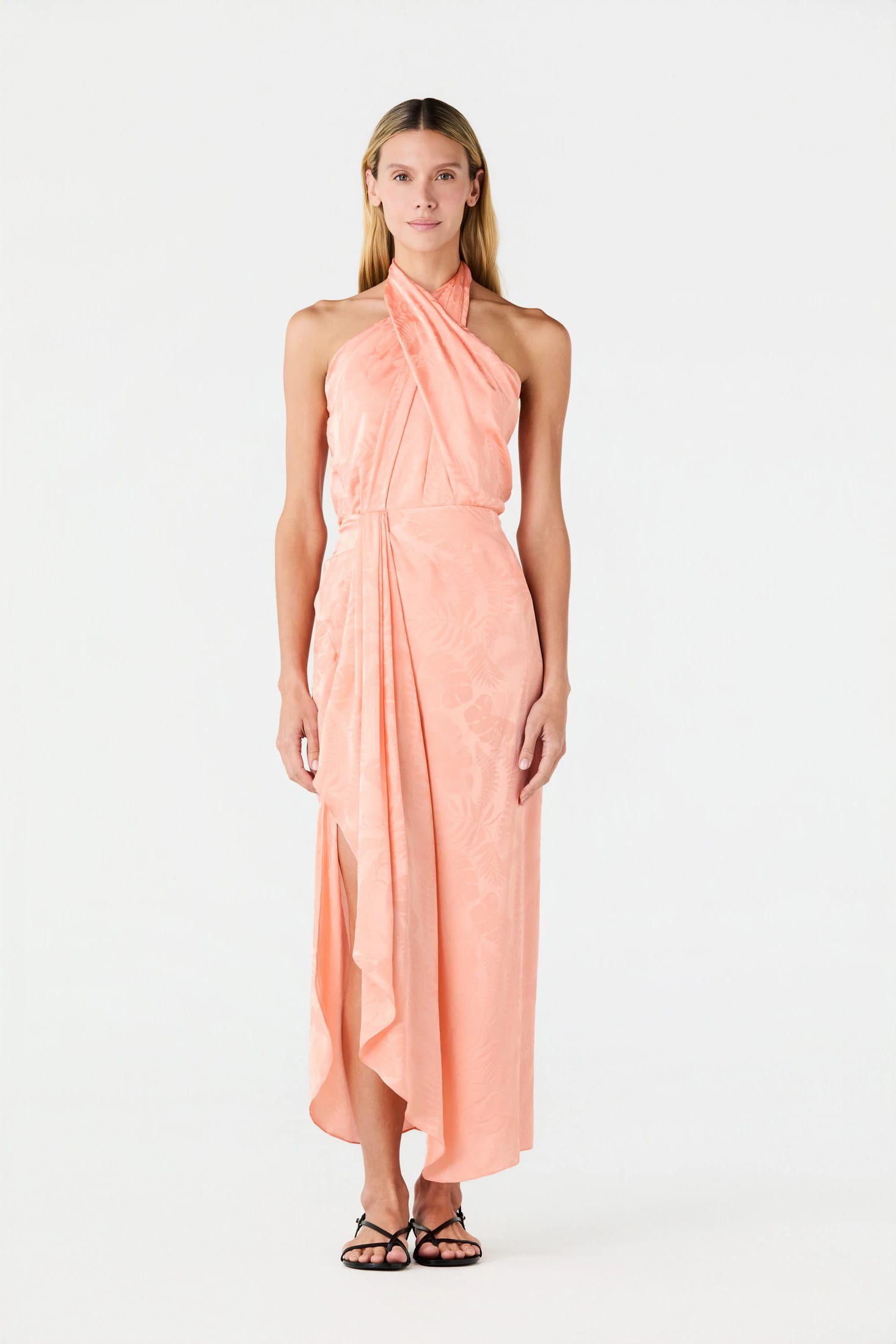 Cayetana Silk Jacquard Blouse / Peach - imagen 2