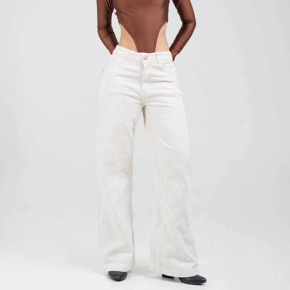Jean Wide Leg Marfil Ax-3107 Rigido Premium - imagen 4