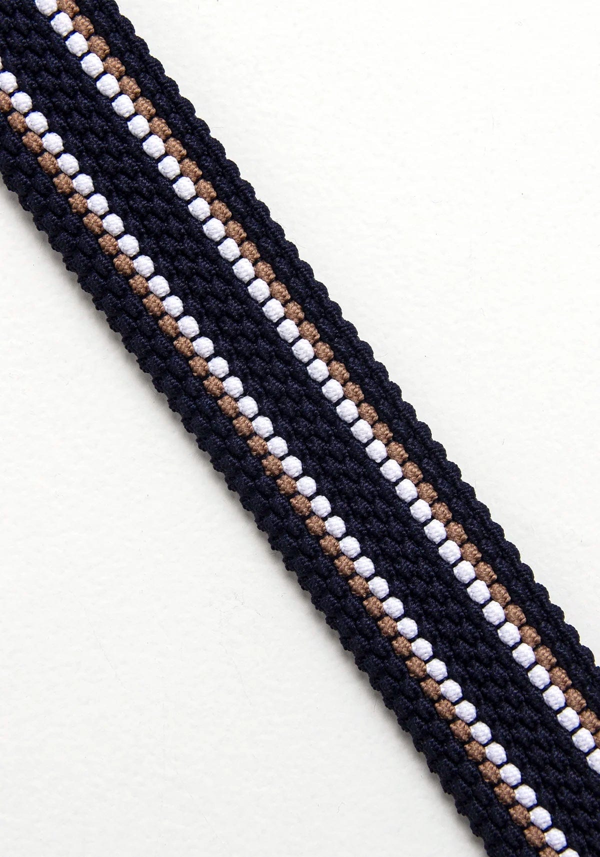 Cinturón Reversible Elástico Azul Oscuro - Color Block Kaki Blanco - imagen 2