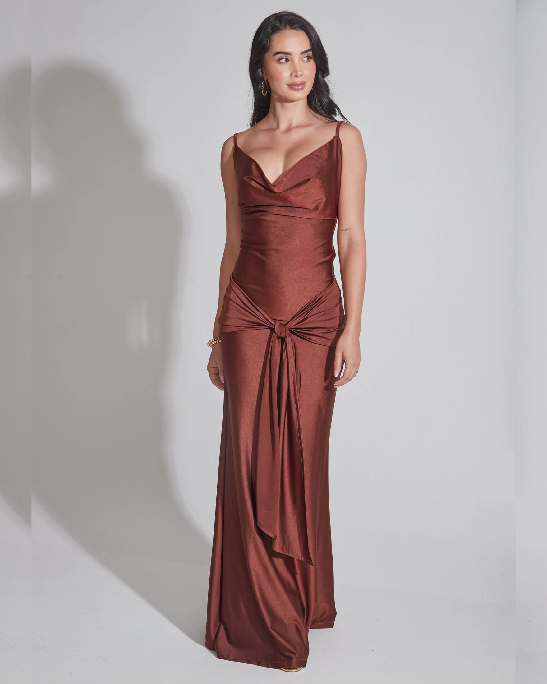 Vestido de Fiesta Drapeado Anudado - imagen 1