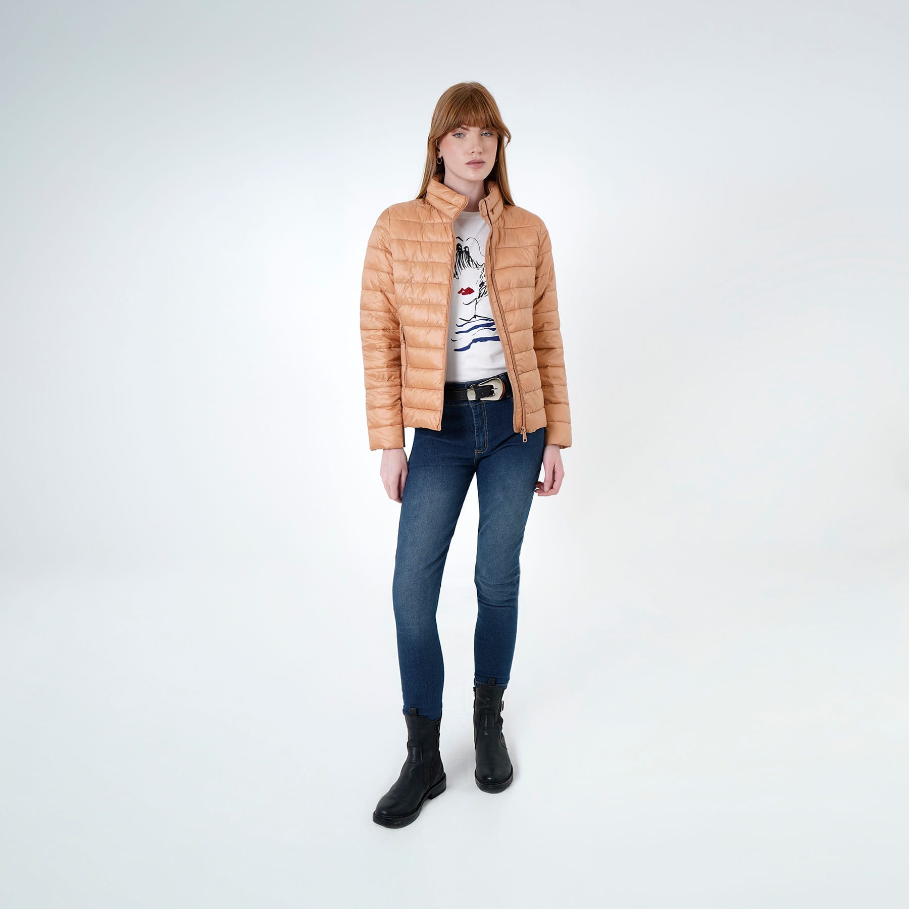 Chaqueta acolchada cuello alto con capucha interna - imagen 32