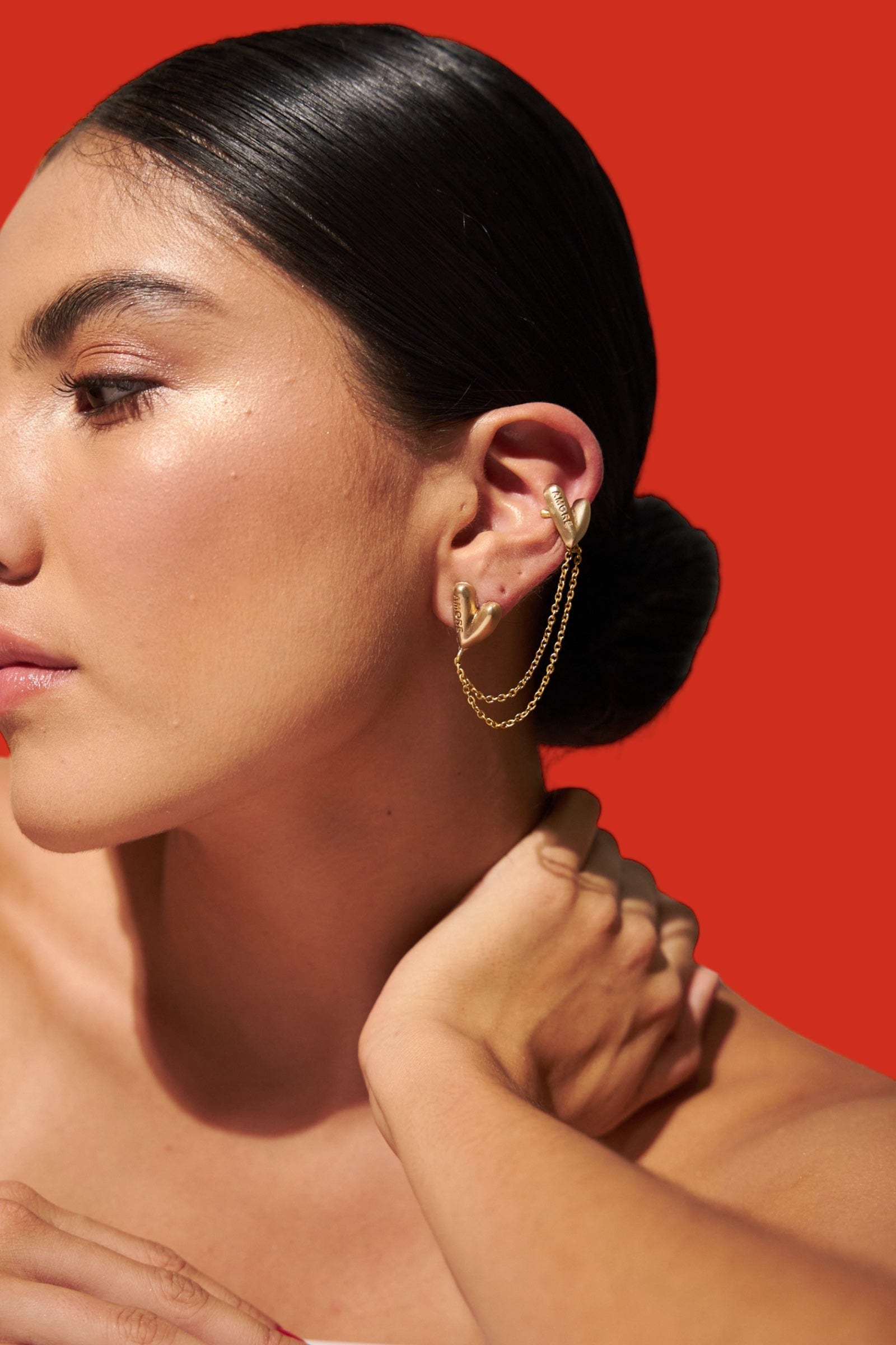 Ear cuff Amore con cadena - imagen 1