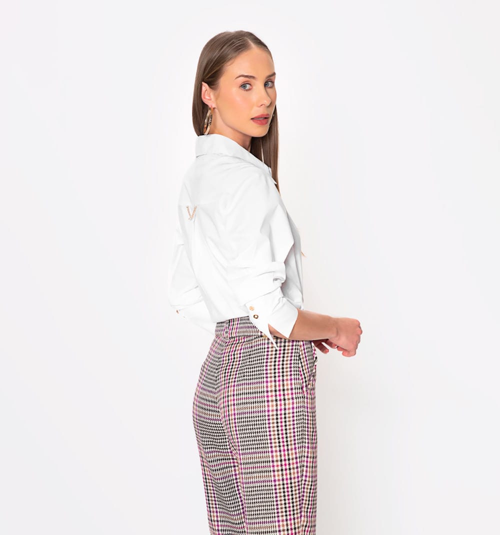 Blusa camisera manga larga con puño anch - imagen 8