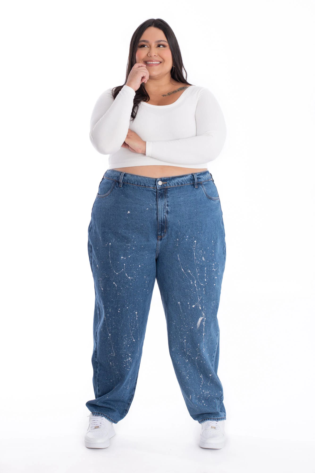 Jean Boyfriend Azul Medio Plata 377 - imagen 1