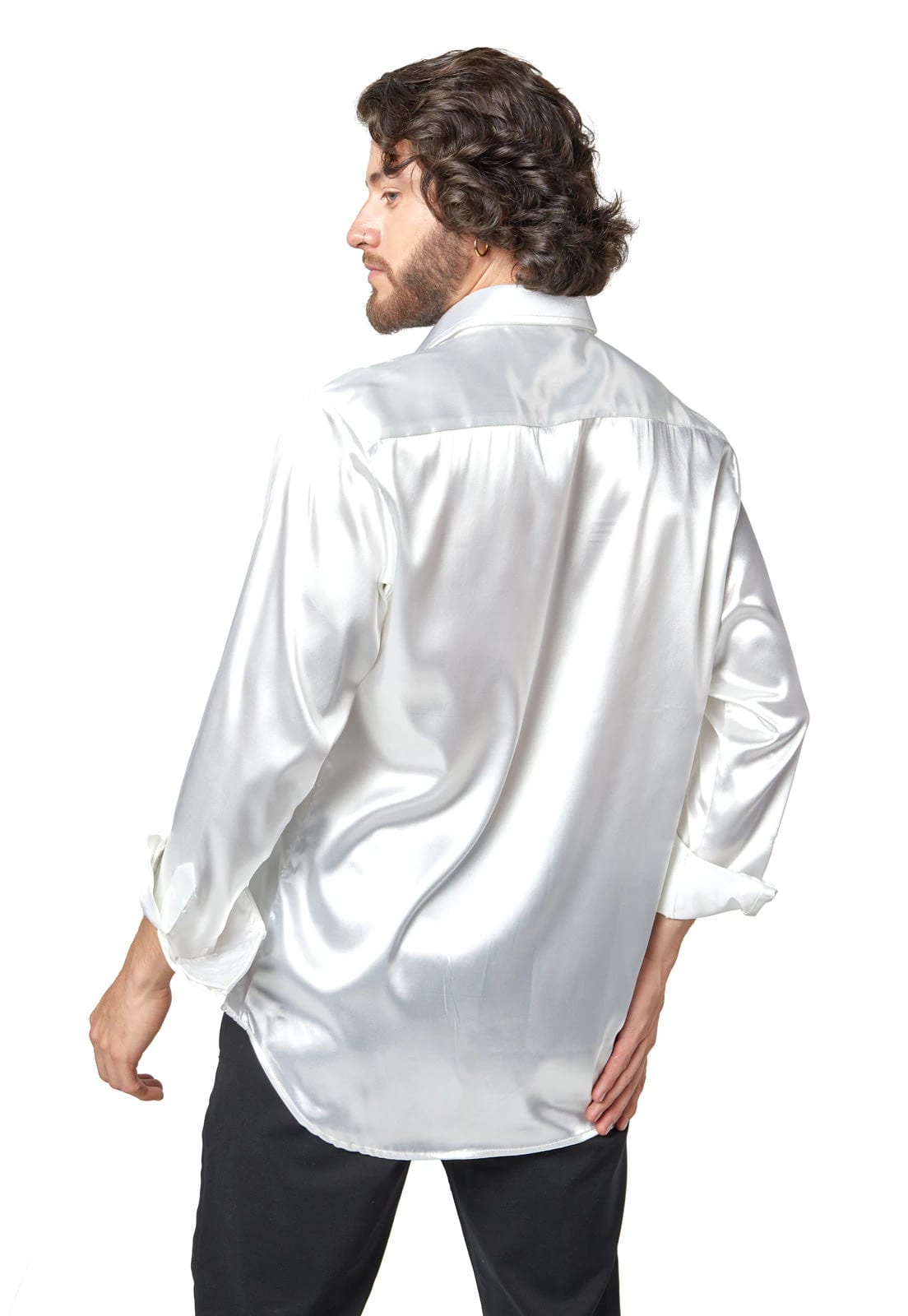 Camisa blanca en satin - imagen 2