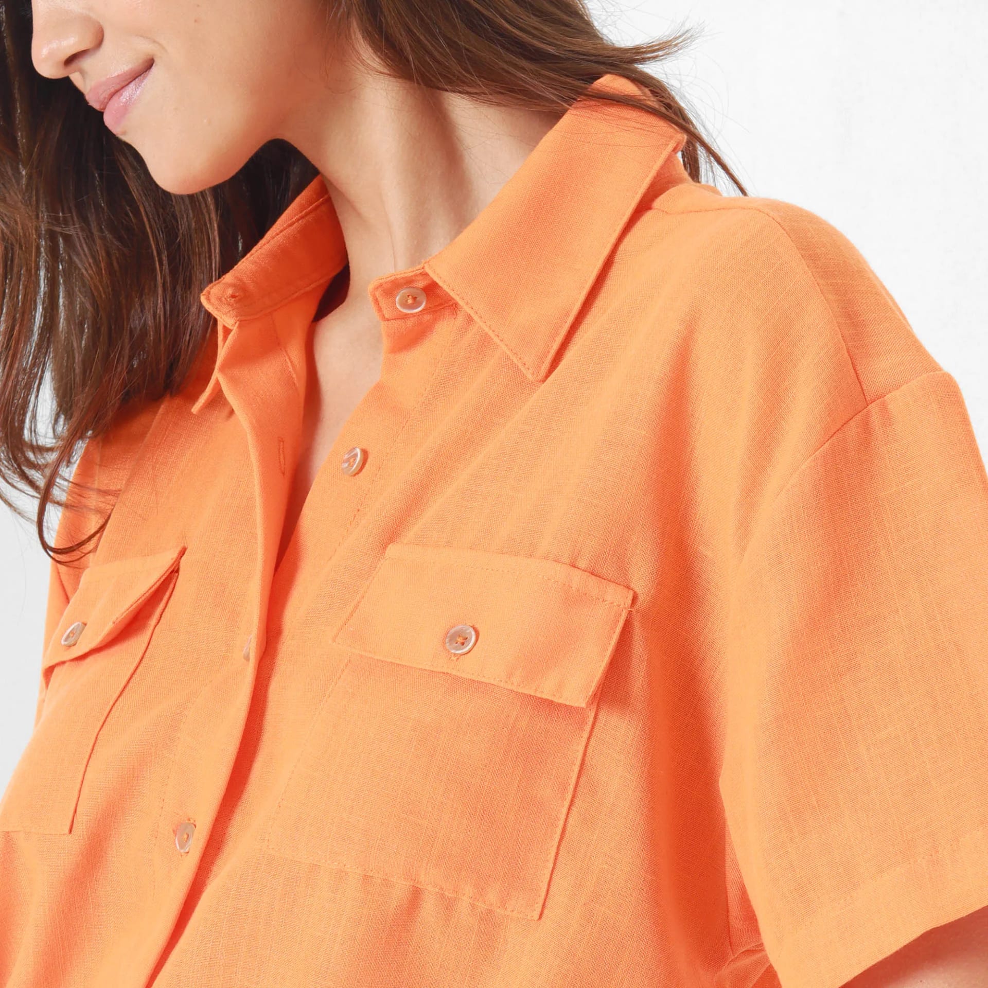 Blusa Cuello Camisero Manga Corta - imagen 8