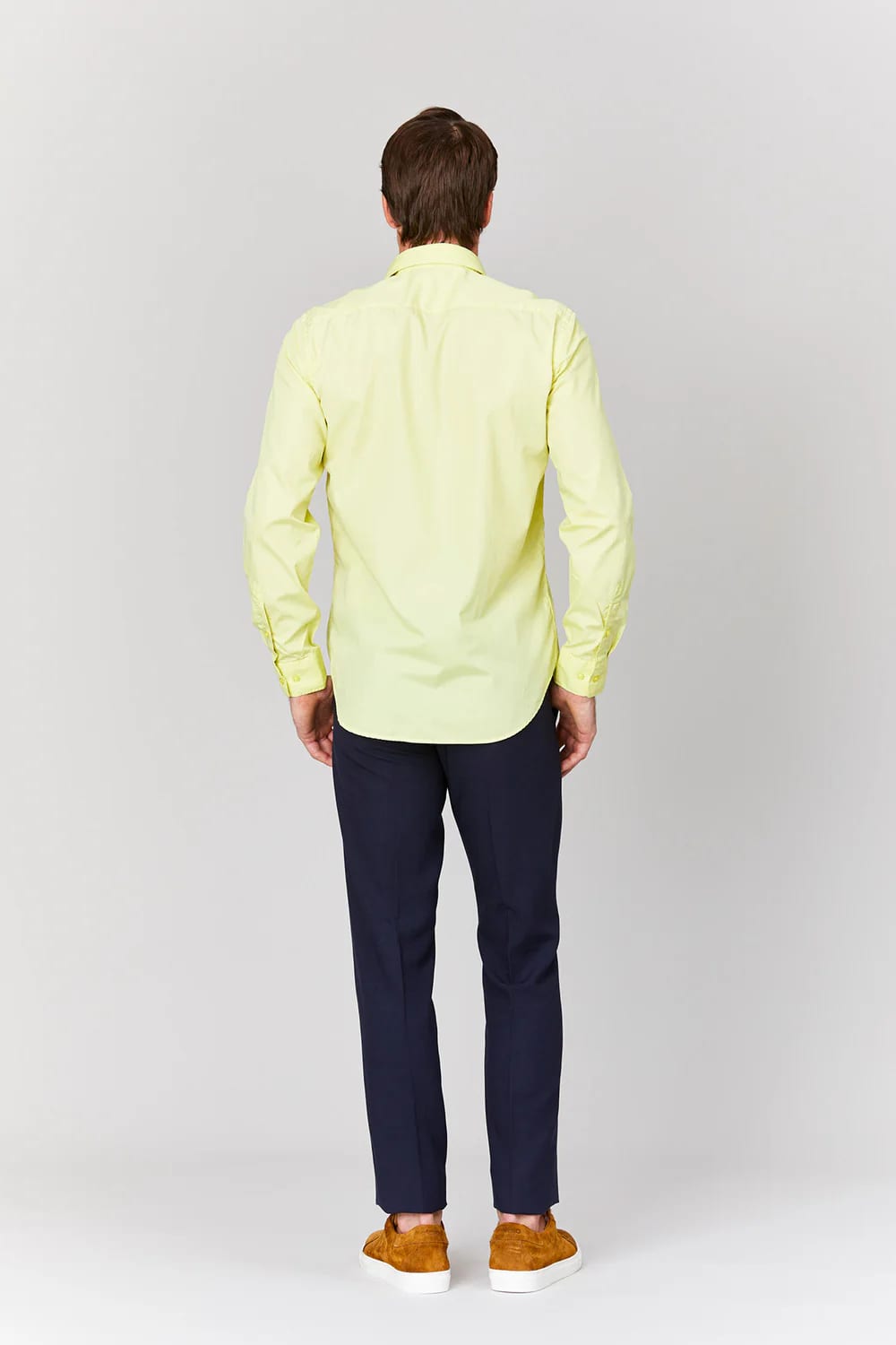 Men's basic yellow cotton muslin shirt - imagen 6