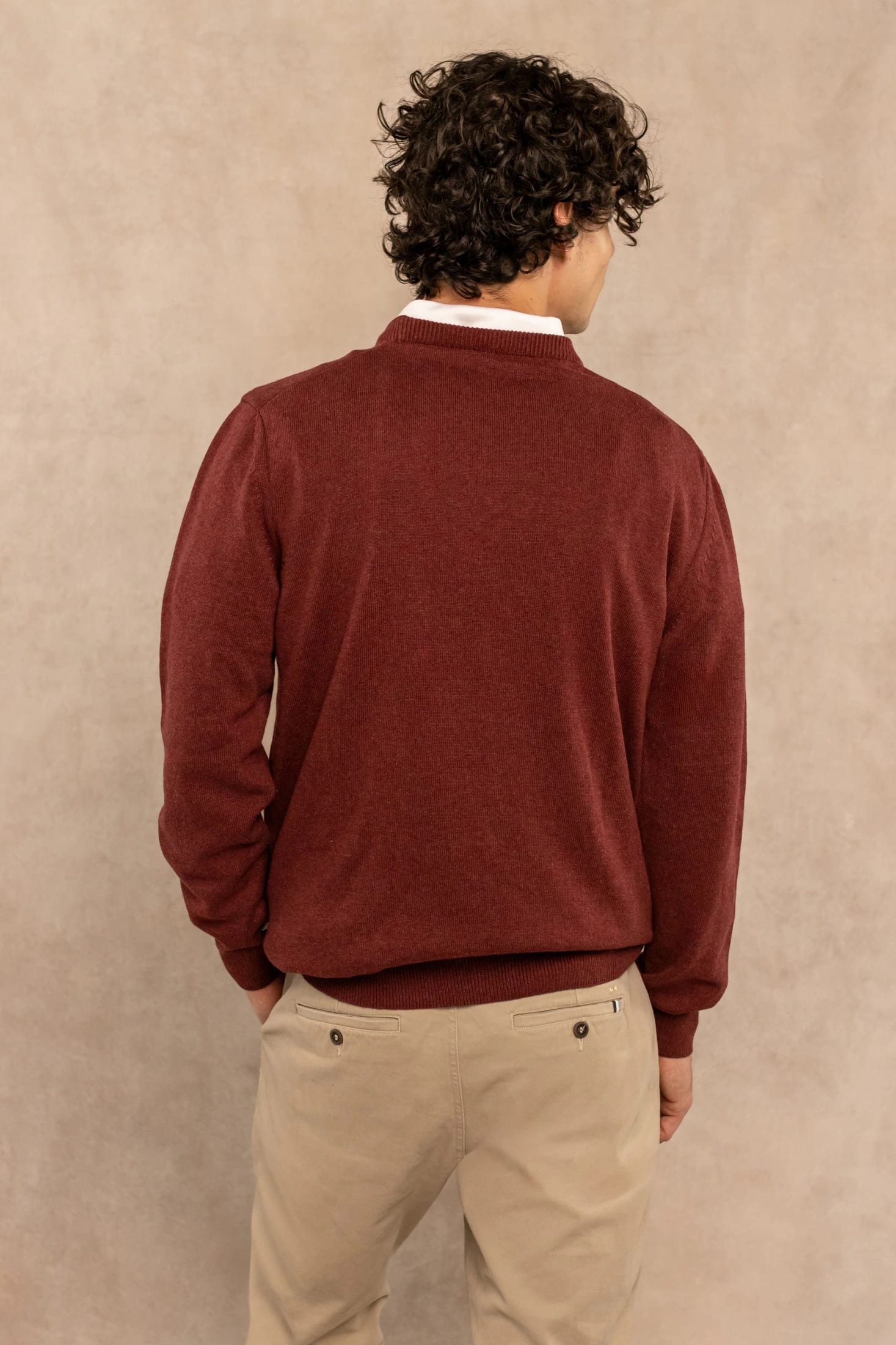 Sueter Algodon Peinado Cuello Redondo Vintage Wine - imagen 5