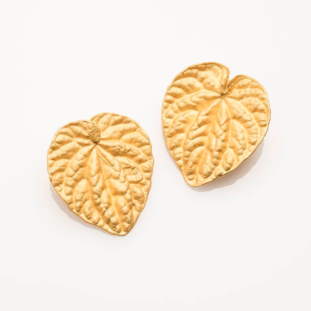 Peperomia Leaf Earrings - imagen 1