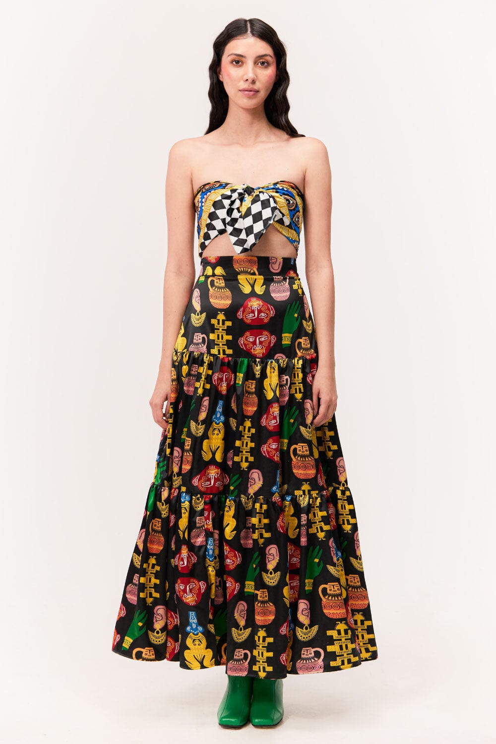 Maxi Falda / Estampado Figuras Sentido Precolombino - imagen 1