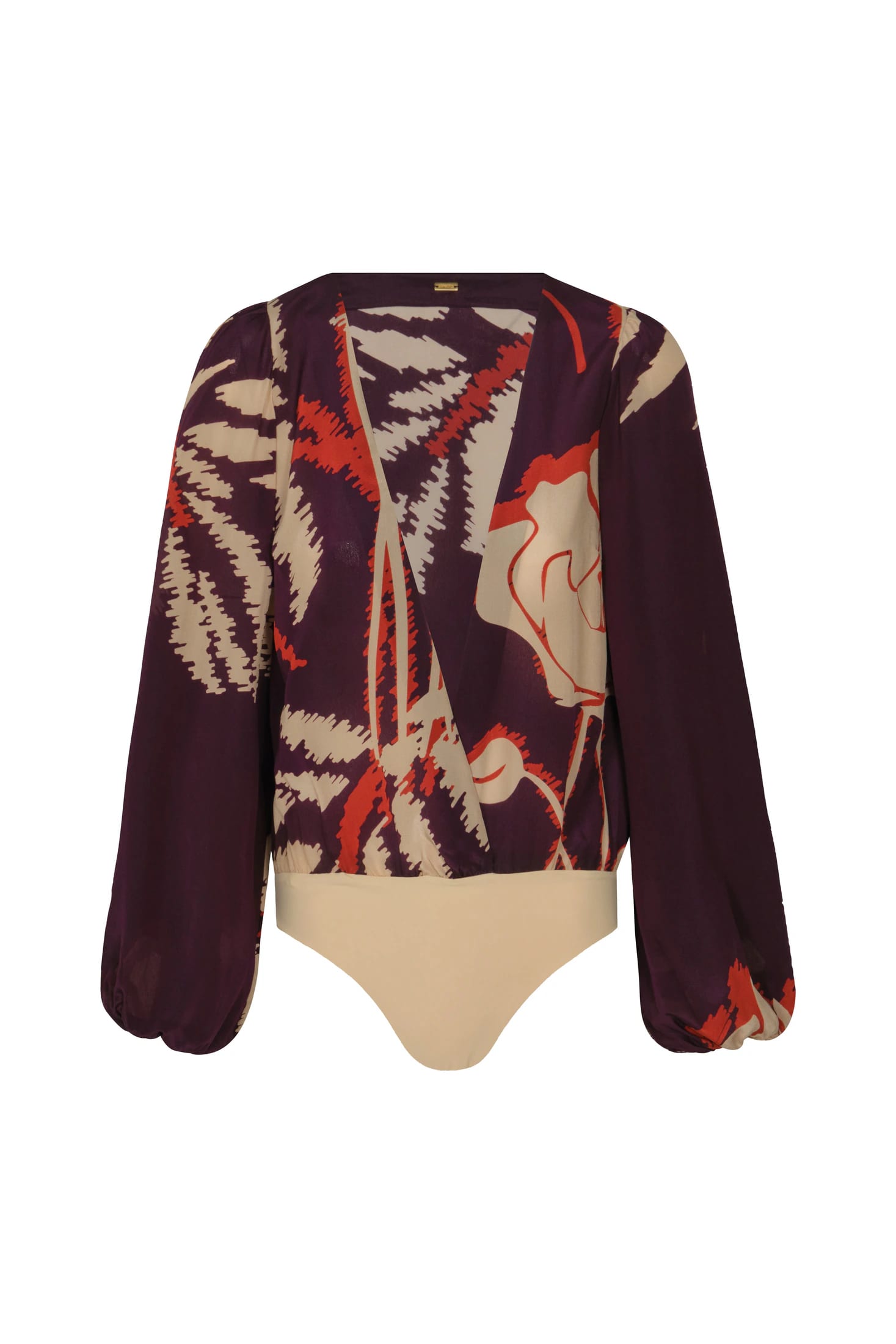Sambale Crepe Chine Bodysuit / Purple Gladiolos - imagen 2