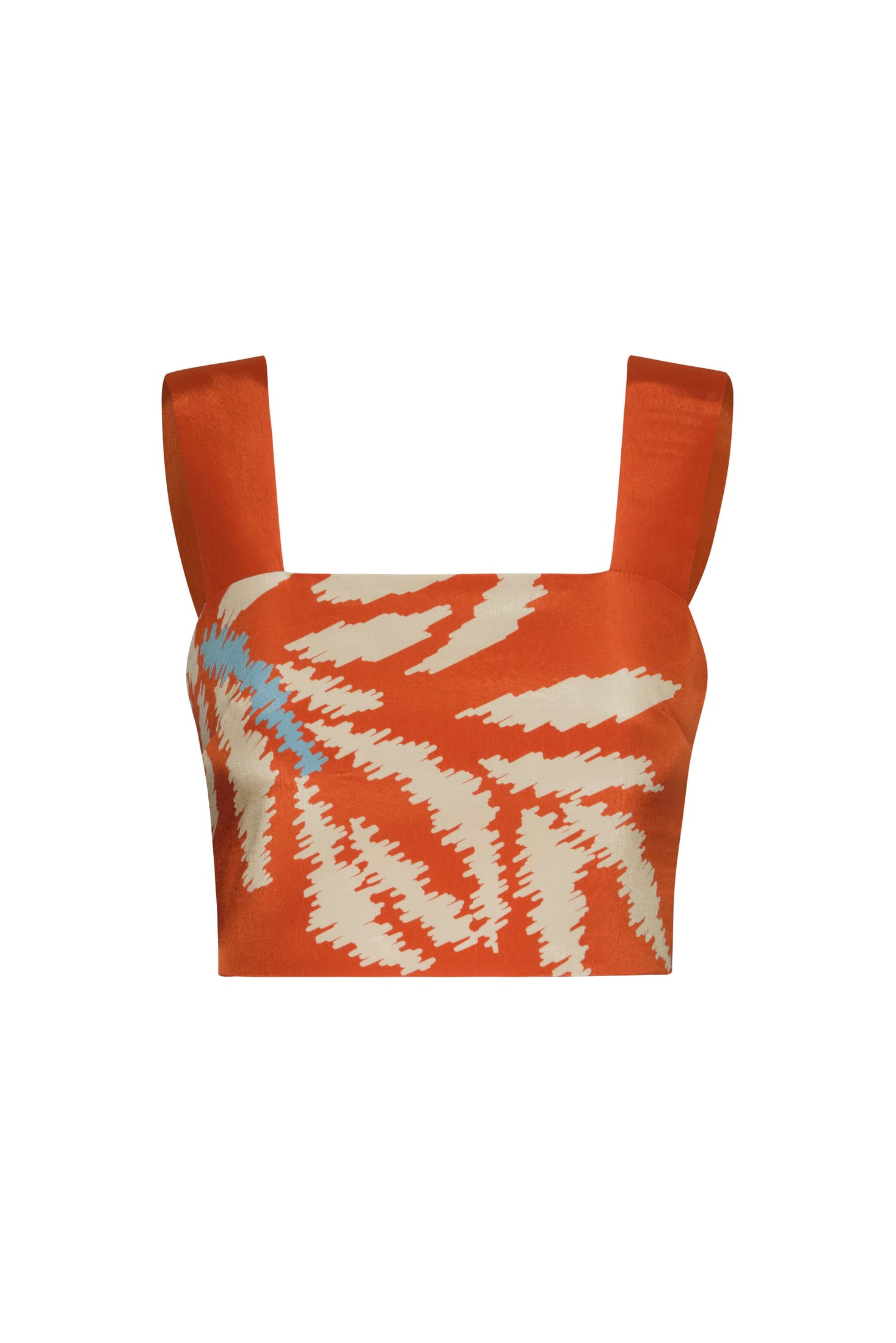 Marimba Crepe Chine Top / Orange Gladiolos - imagen 1