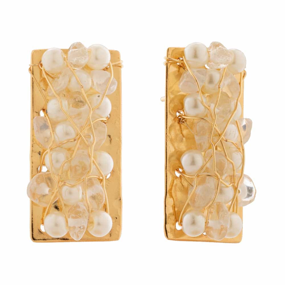 Aretes Topo Tejido Rectangular - imagen 1