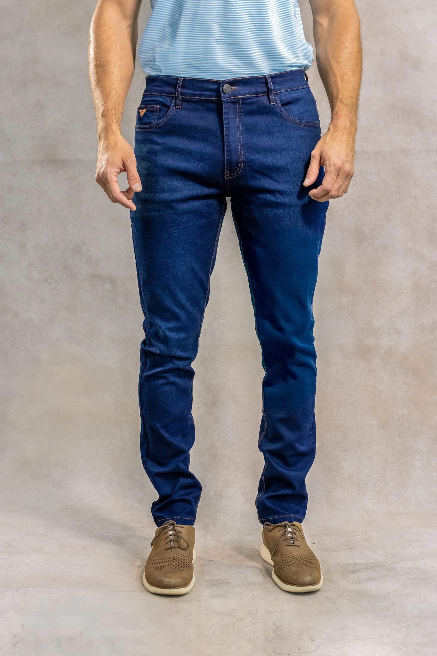 Jean Elastico Azul Oscuro Clasico Vintage - imagen 1