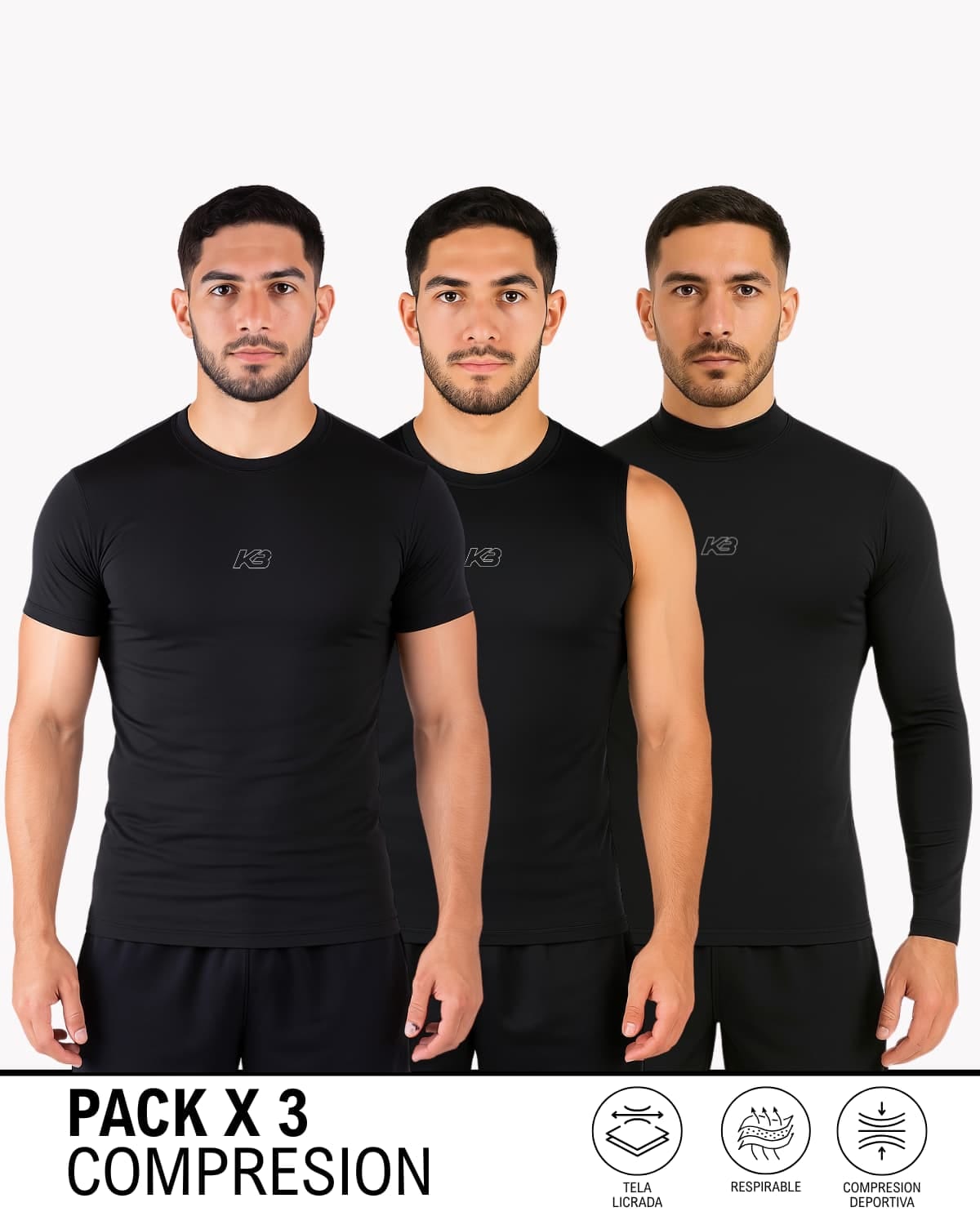 PACK X3 Drop Compresión Ref 148, 149 y 323 | KBMEN RF.366 - imagen 1