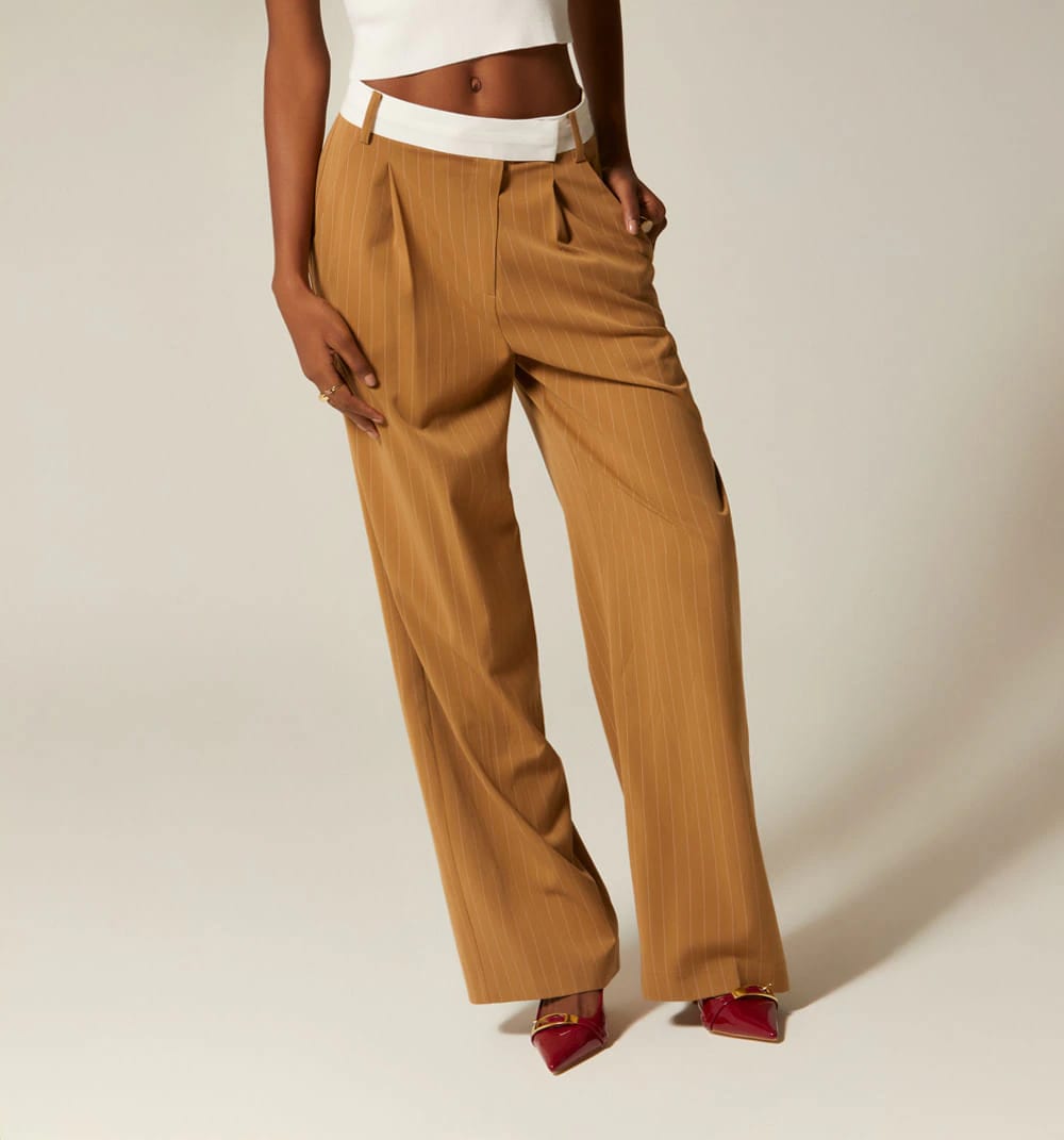Pantalon  con  contraste  en pretina - imagen 6