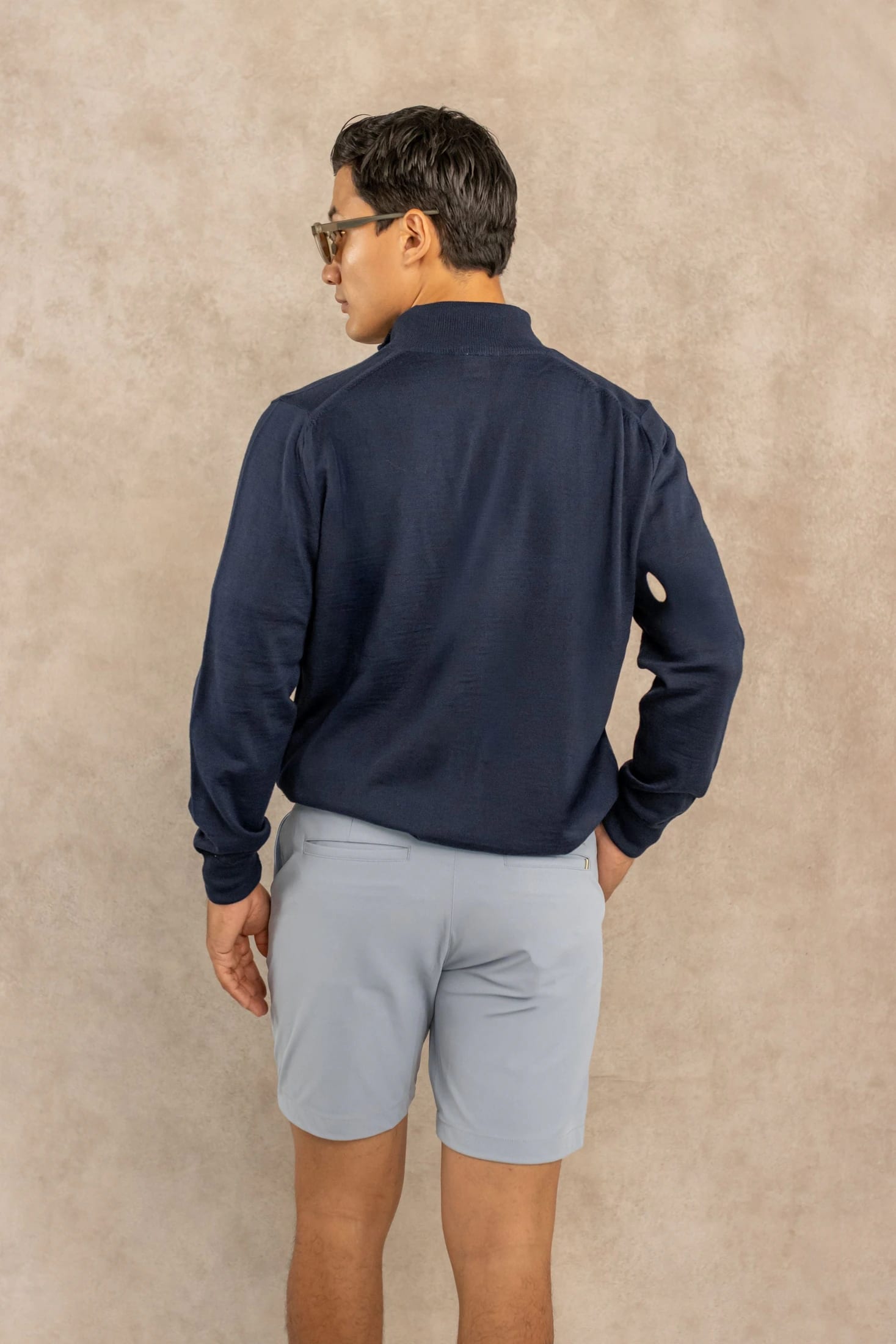 Halfzip Merino Antiarrugas Azul Oscuro - imagen 4