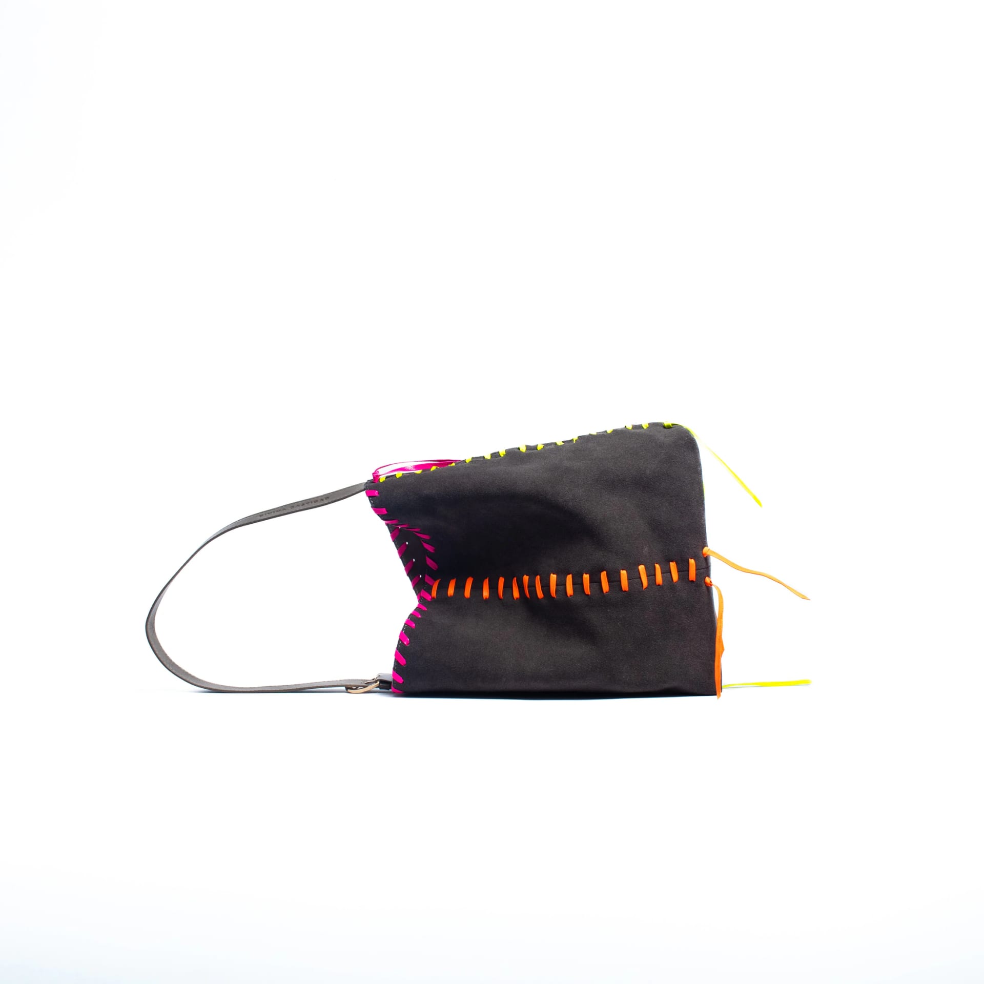 PIÑATA BAG - taupe x cintas en cuero neón - imagen 4