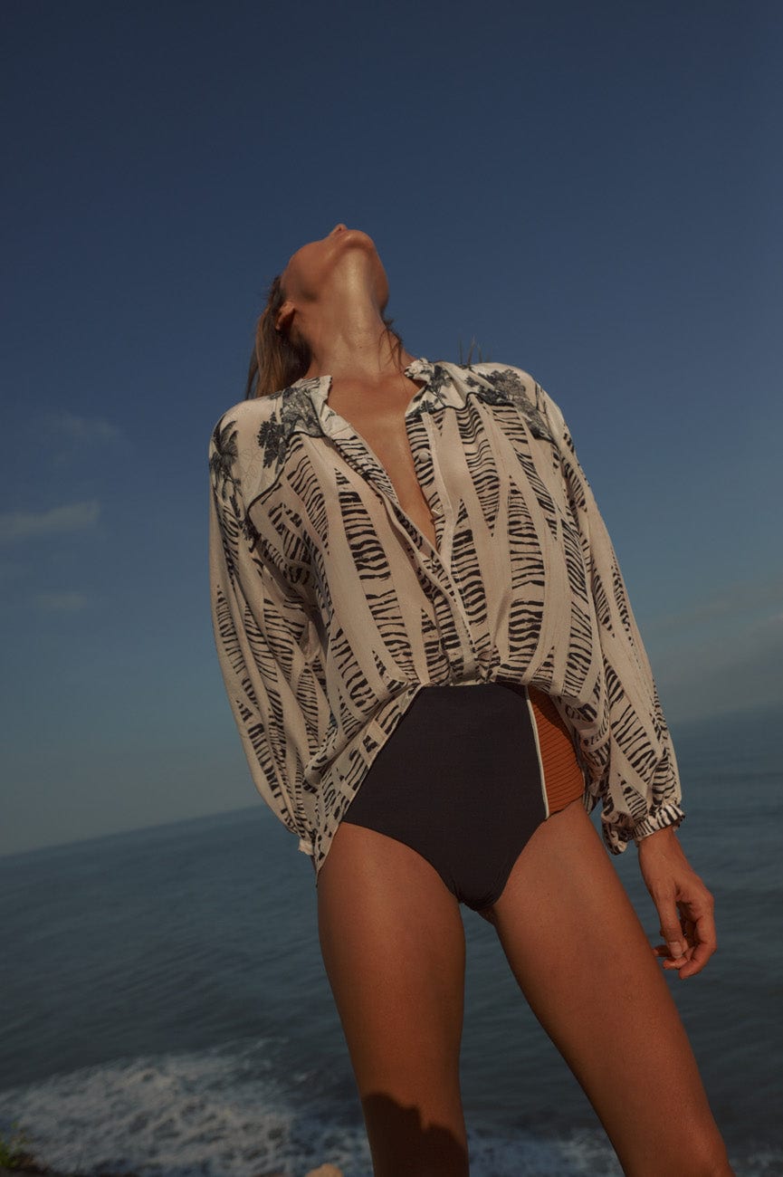 La Voragine Crepe Chine Shirt / Cream Canoe - imagen 2