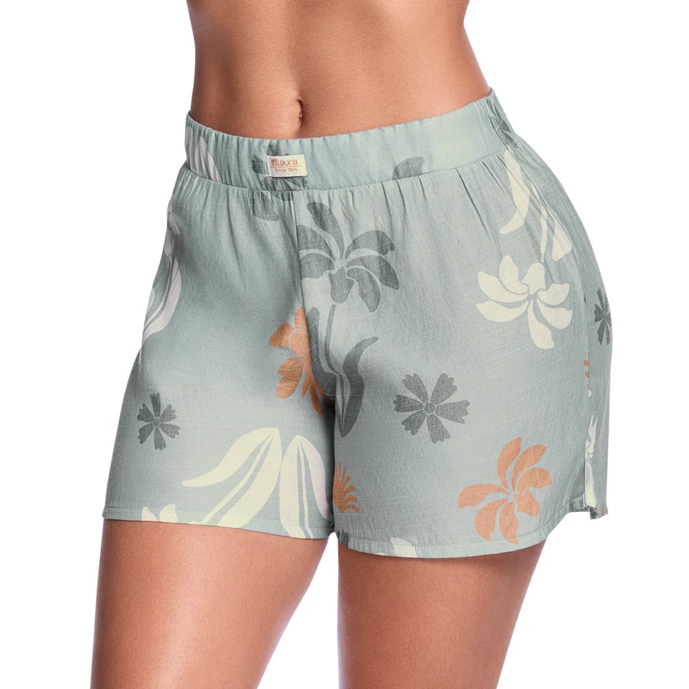SHORT DE PIJAMA EFECTO LINO - imagen 1