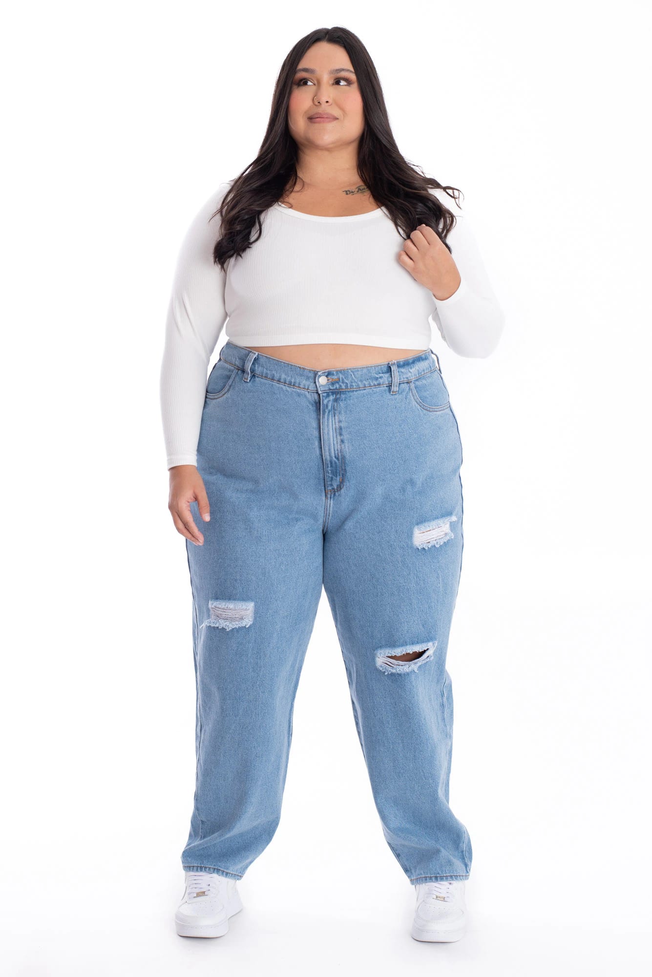 Jean Boyfriend Rotos Azul Claro 378 - imagen 9