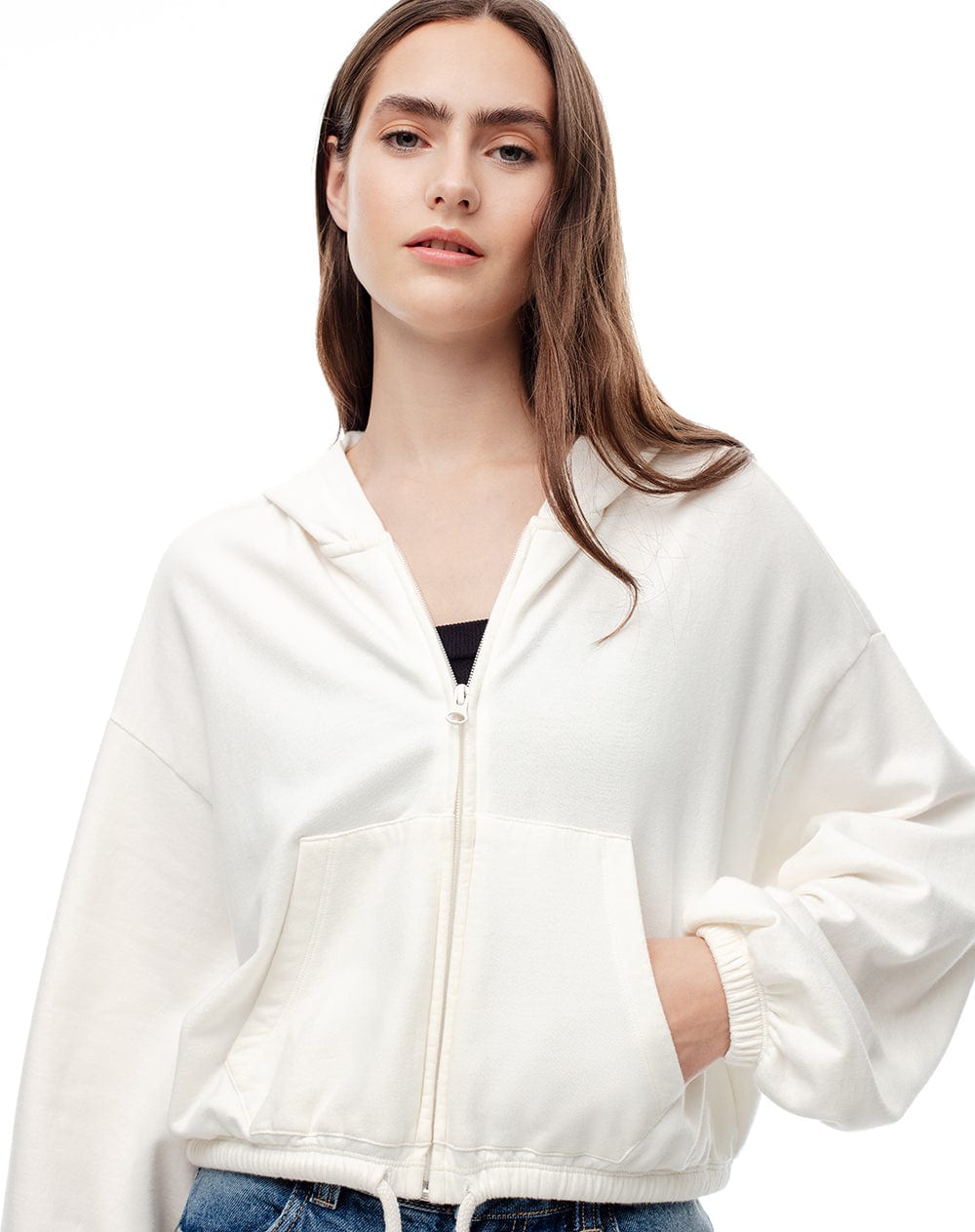 Chaqueta regular algodón habano mujer - imagen 3