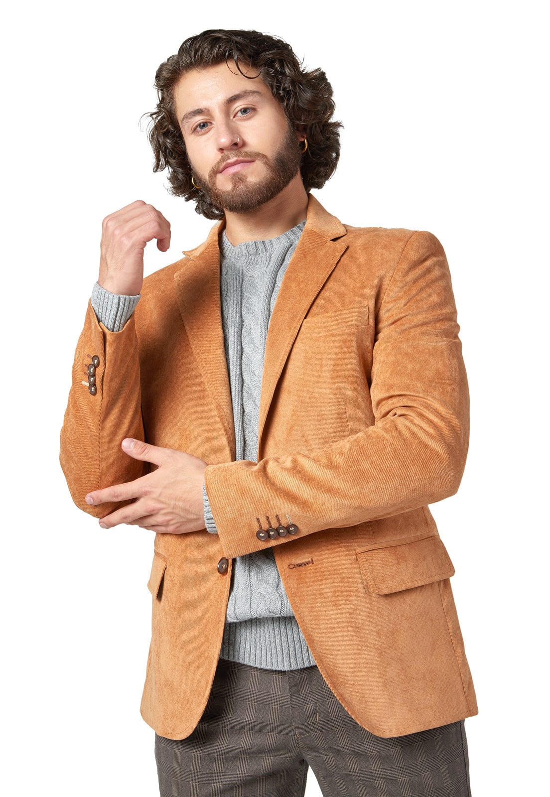 Blazer clásico pana camel. - imagen 1
