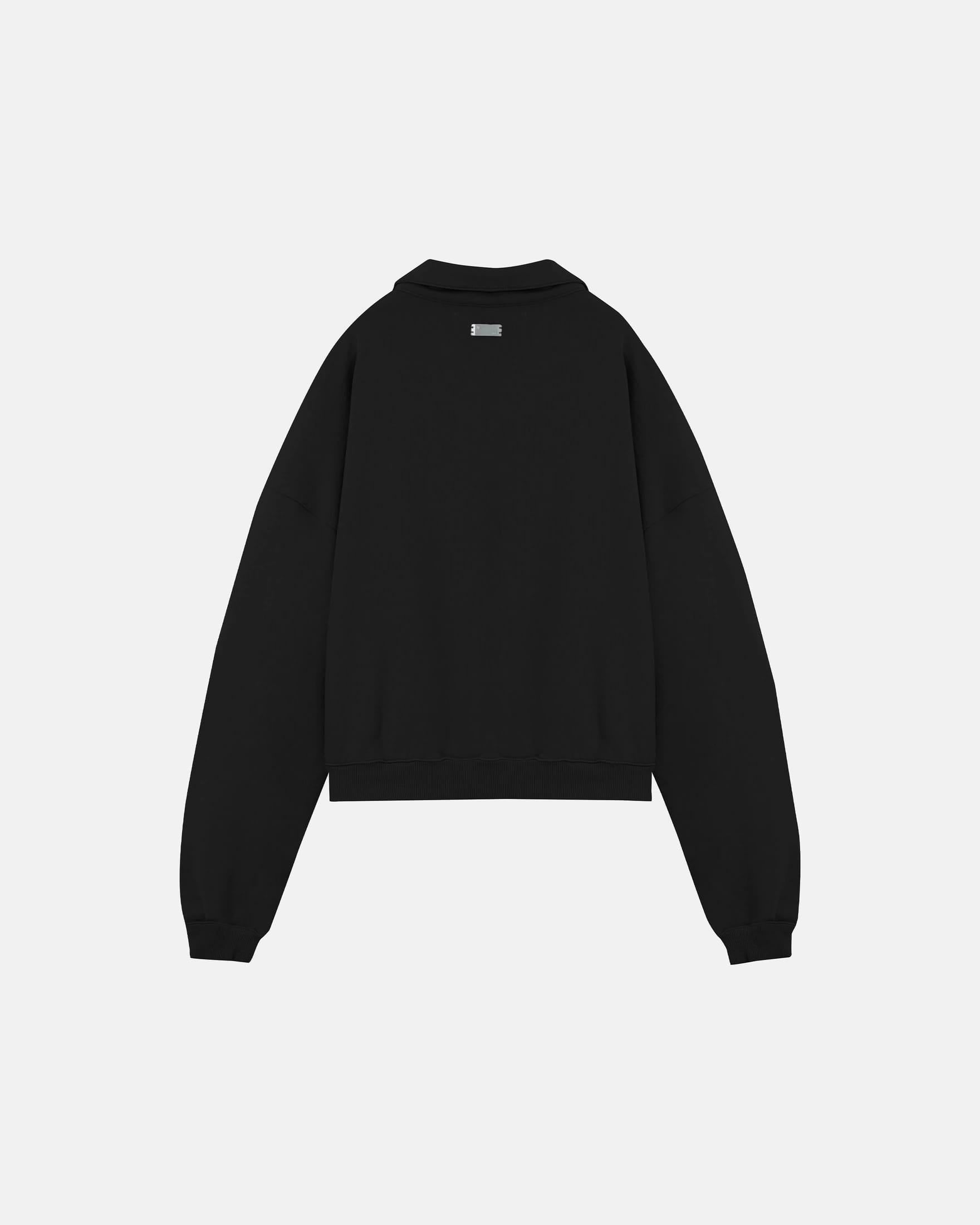 Basics Polo Collar Boxy Fit Hoodie Black - imagen 3