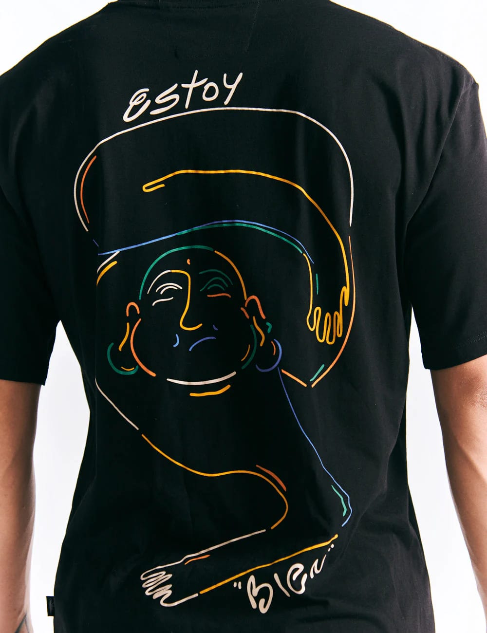 Camiseta Oversize Estoy bien  negro Hombre - imagen 6