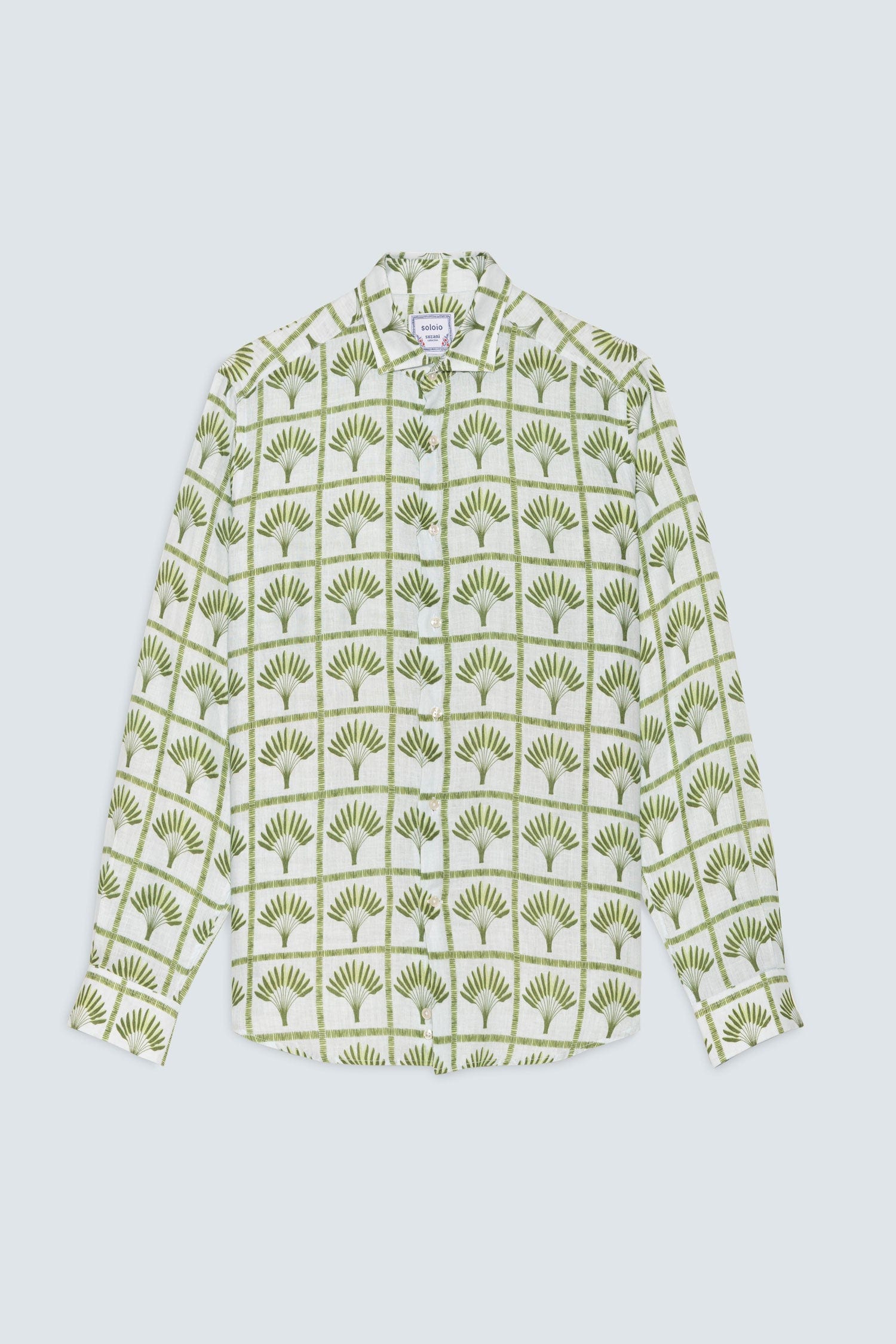 Men's linen shirt green palmar - imagen 1