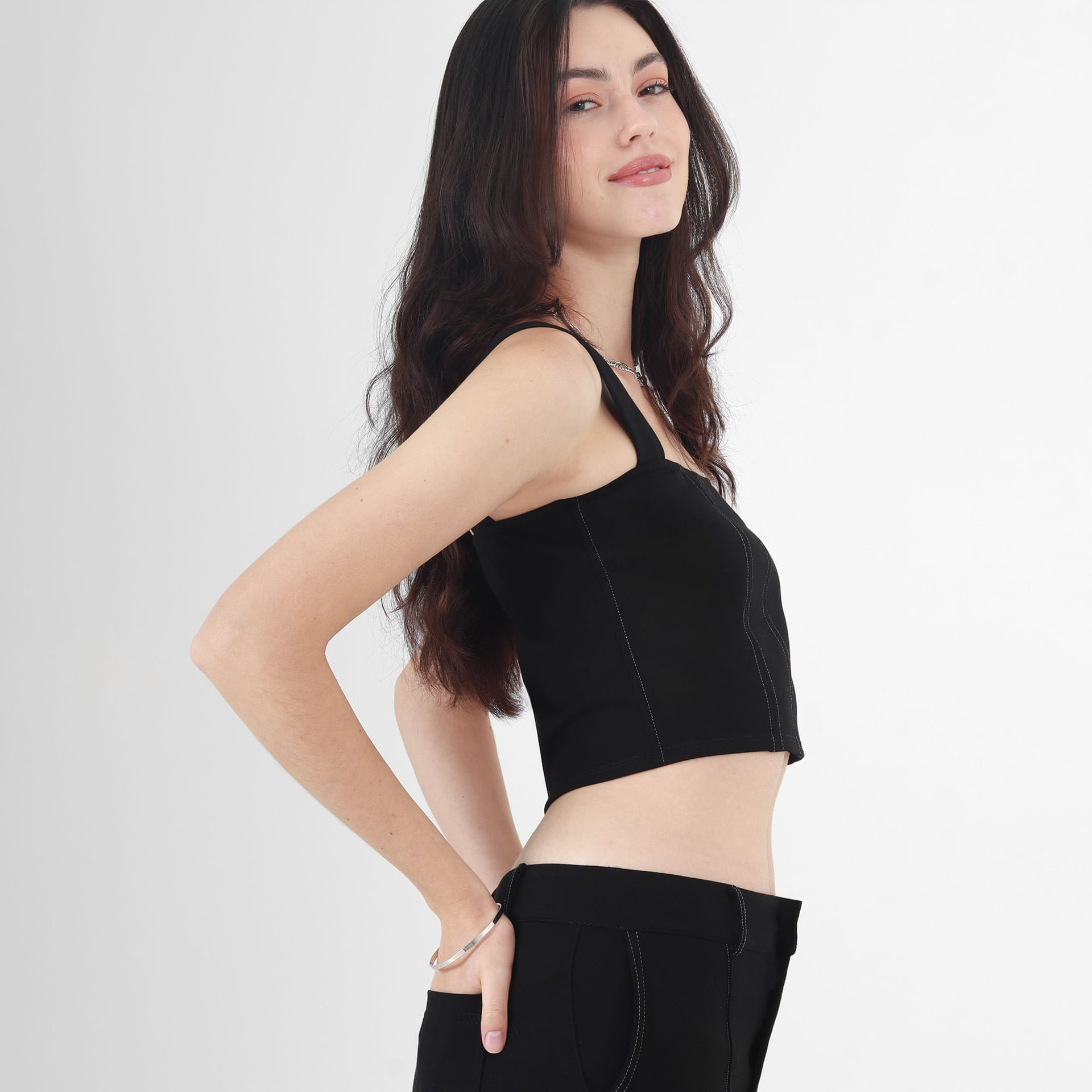 Blusa Cuello U Manga Tiras - imagen 1