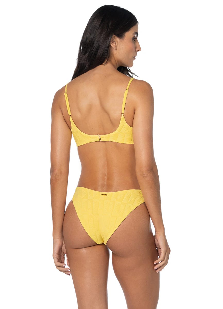 Maaji Signal Yellow Splendour Regular Rise Thin Side Bikini Bottom - imagen 1