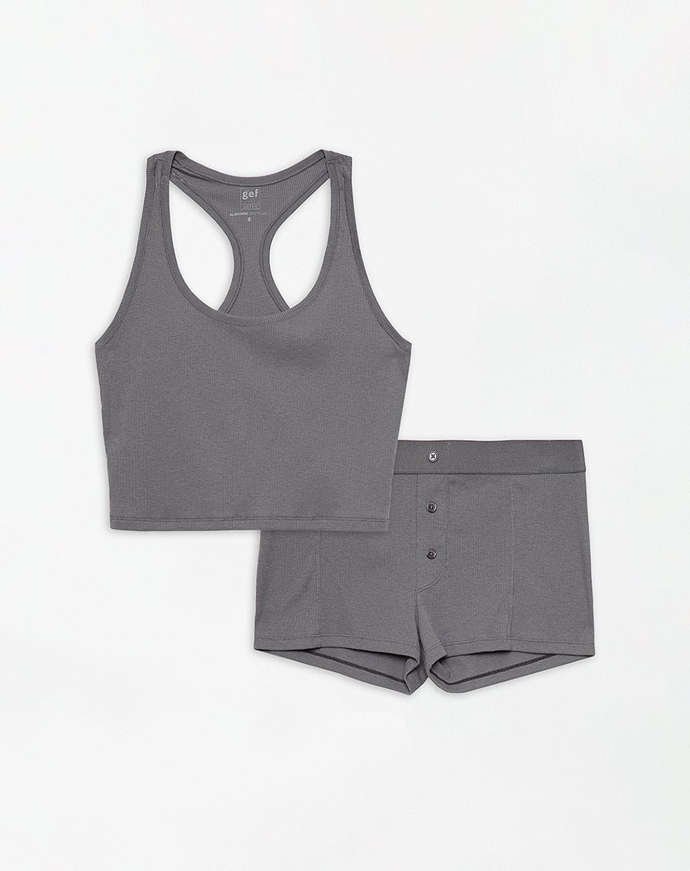 short + blusa de pijana mujer gris - imagen 6