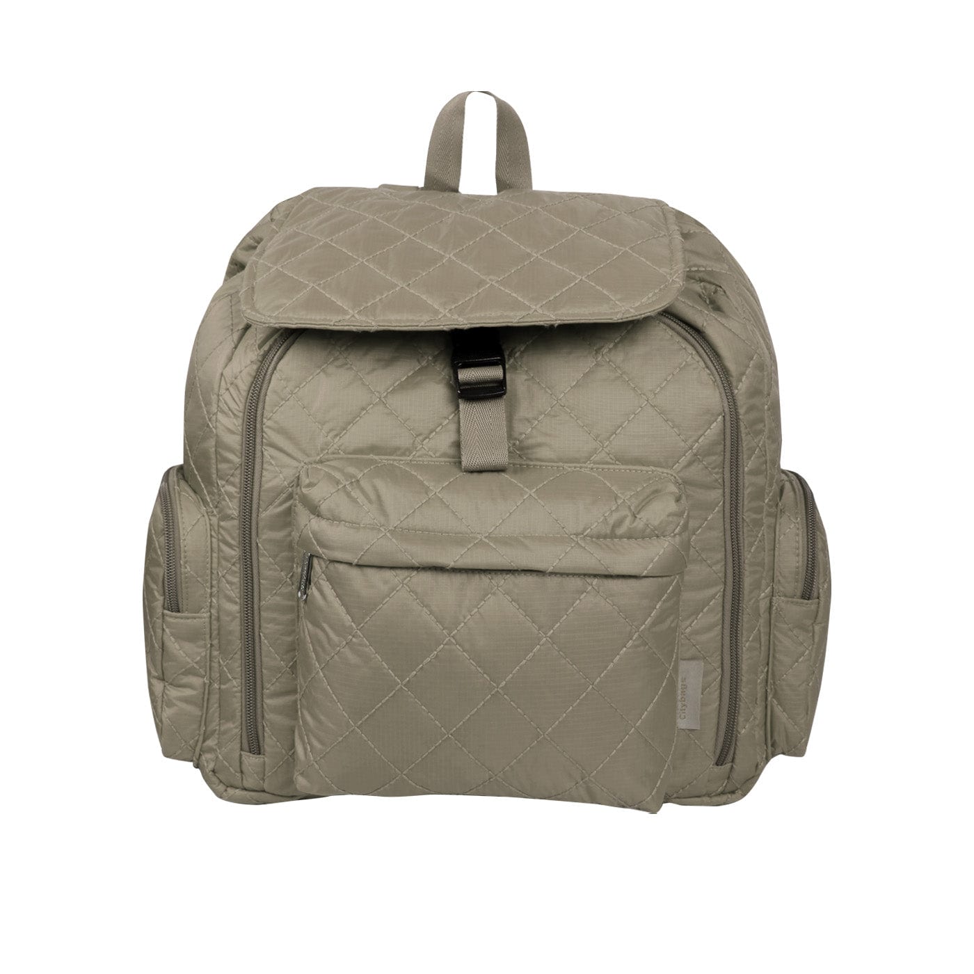 Morral Mochilero Pequeno Puffer Beige - imagen 3