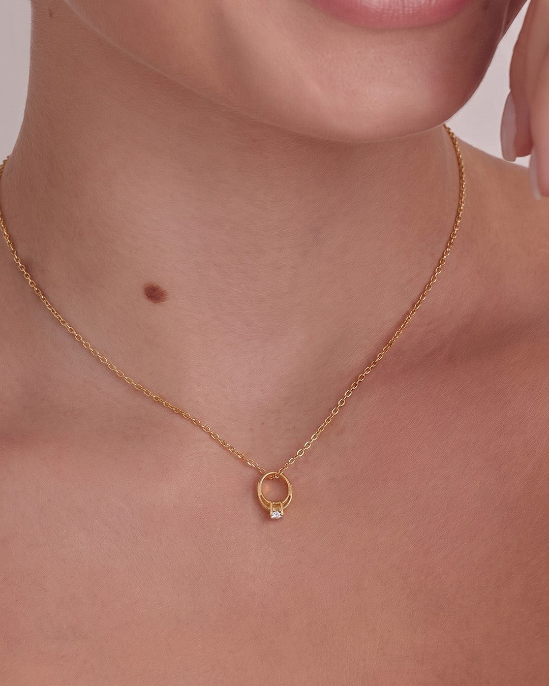 Collar Anillo Solitario Cristal - imagen 1