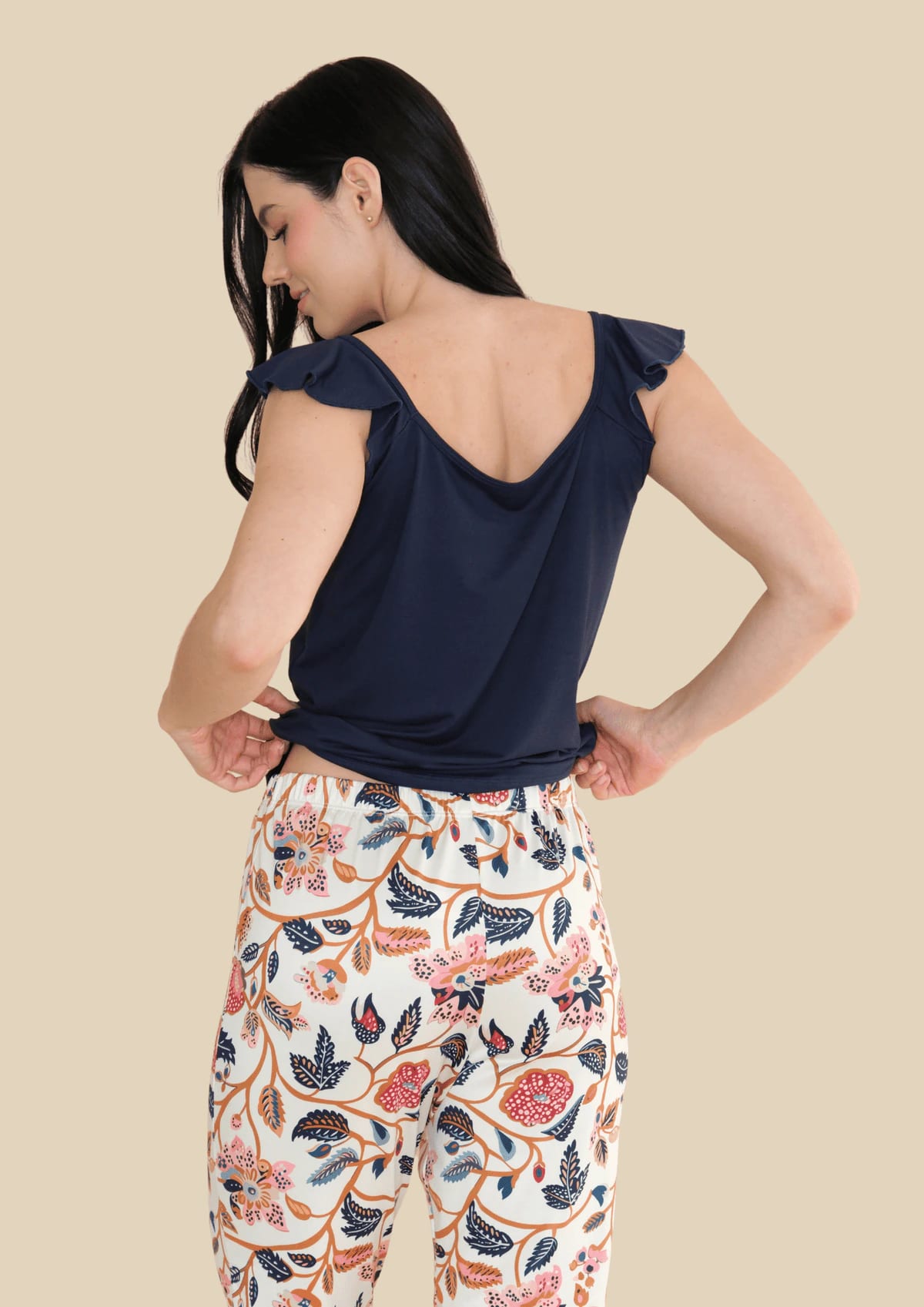 Pijama Capri Estampado Azul - imagen 2