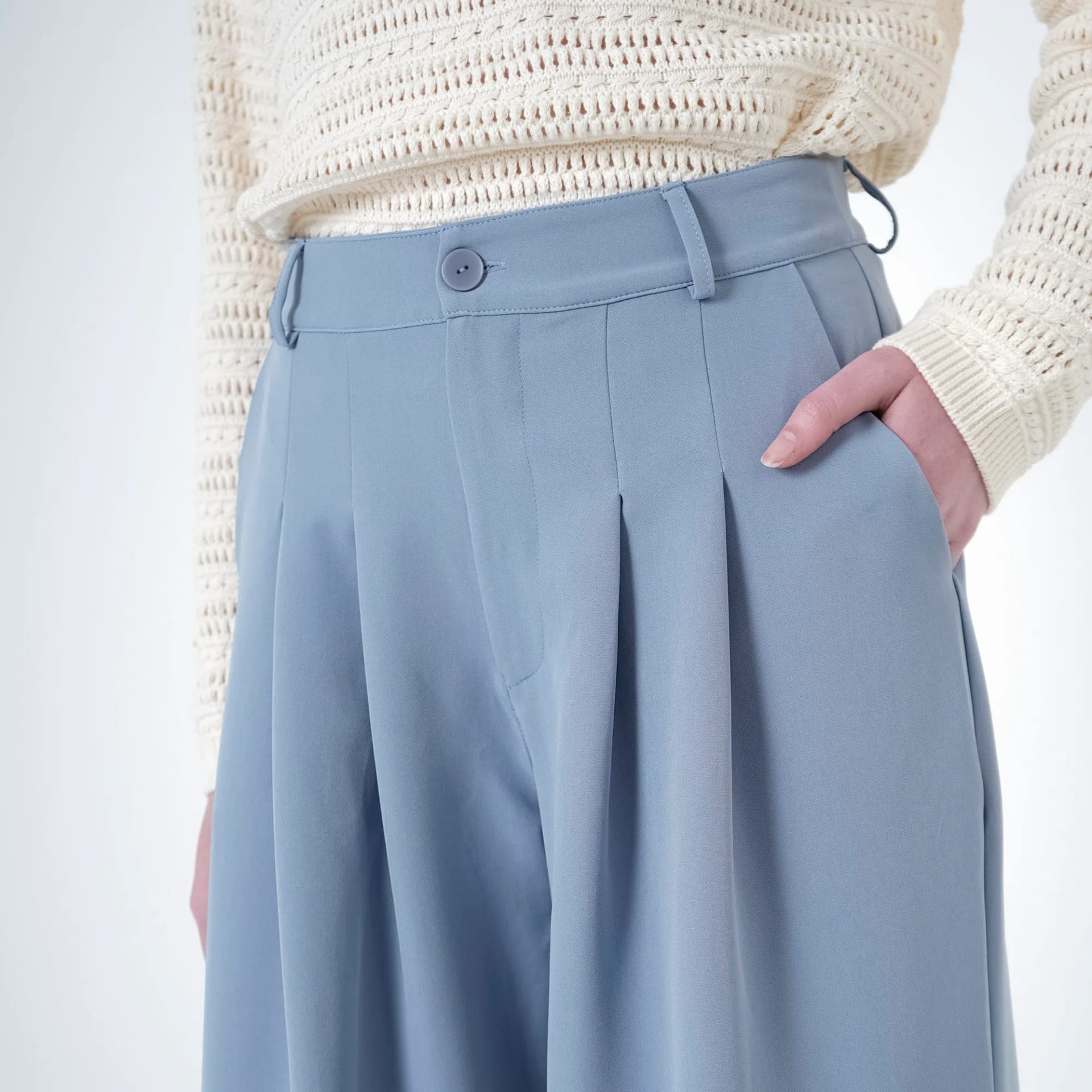 Pantalón palazzo elegante con prenses - imagen 4