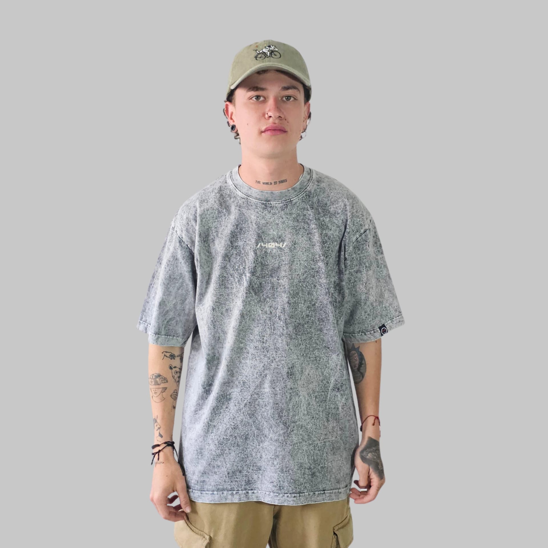 Camiseta Oversize Acid Wash Core Gris - imagen 2