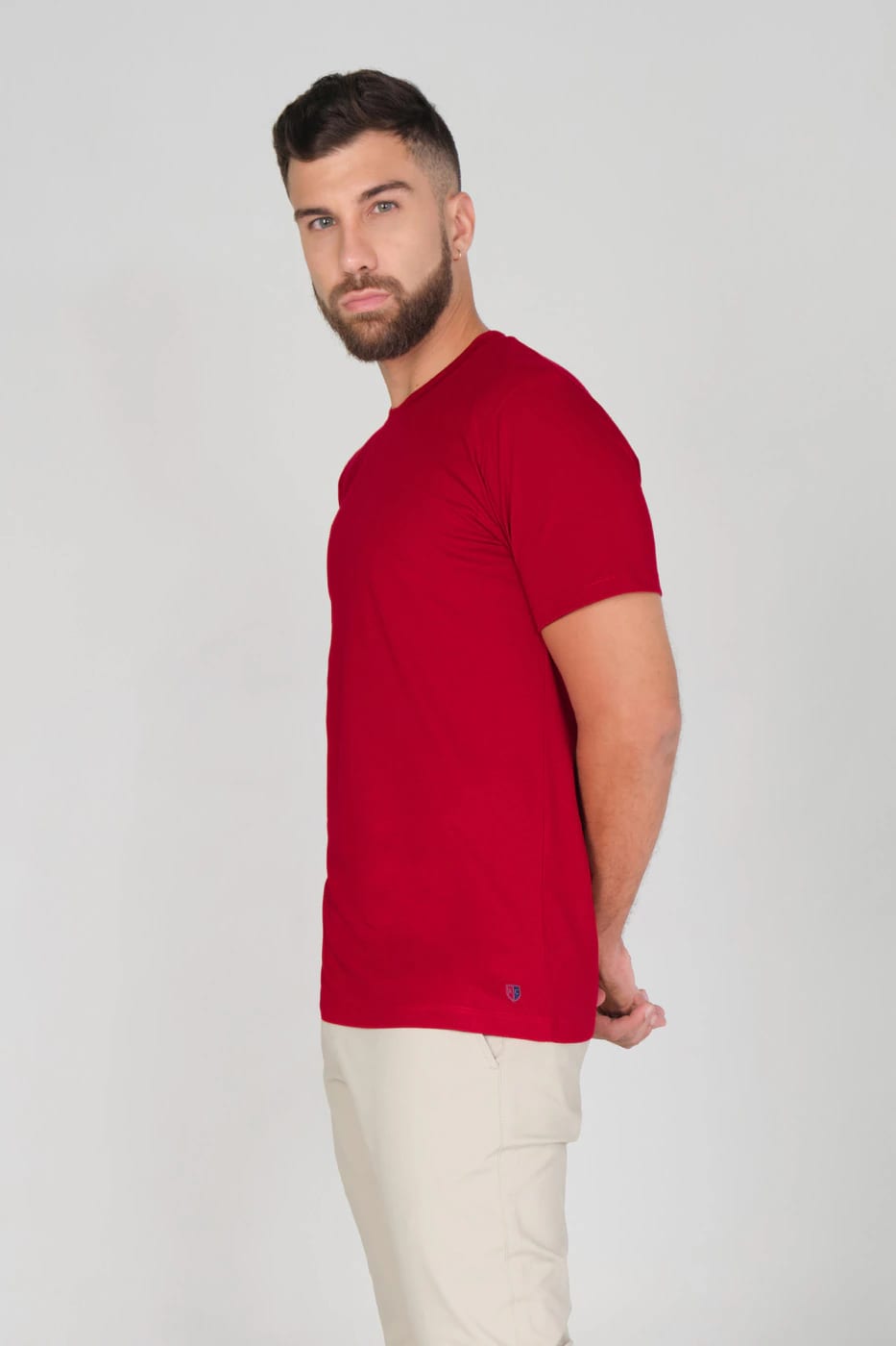T-shirt Slim Fit 100% Algodón Rojo - imagen 3