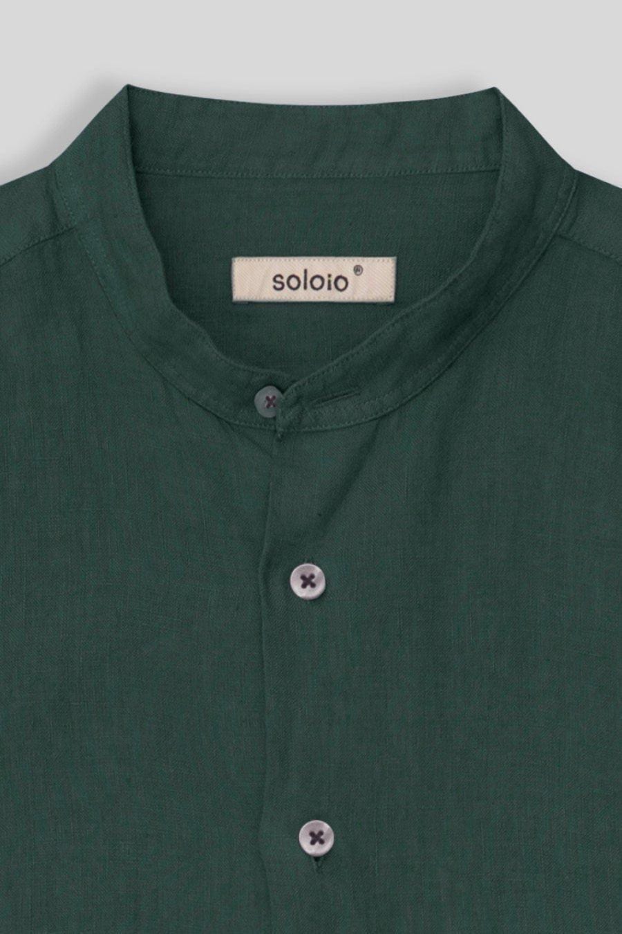 men’s linen shirt mao rosin basic - imagen 4