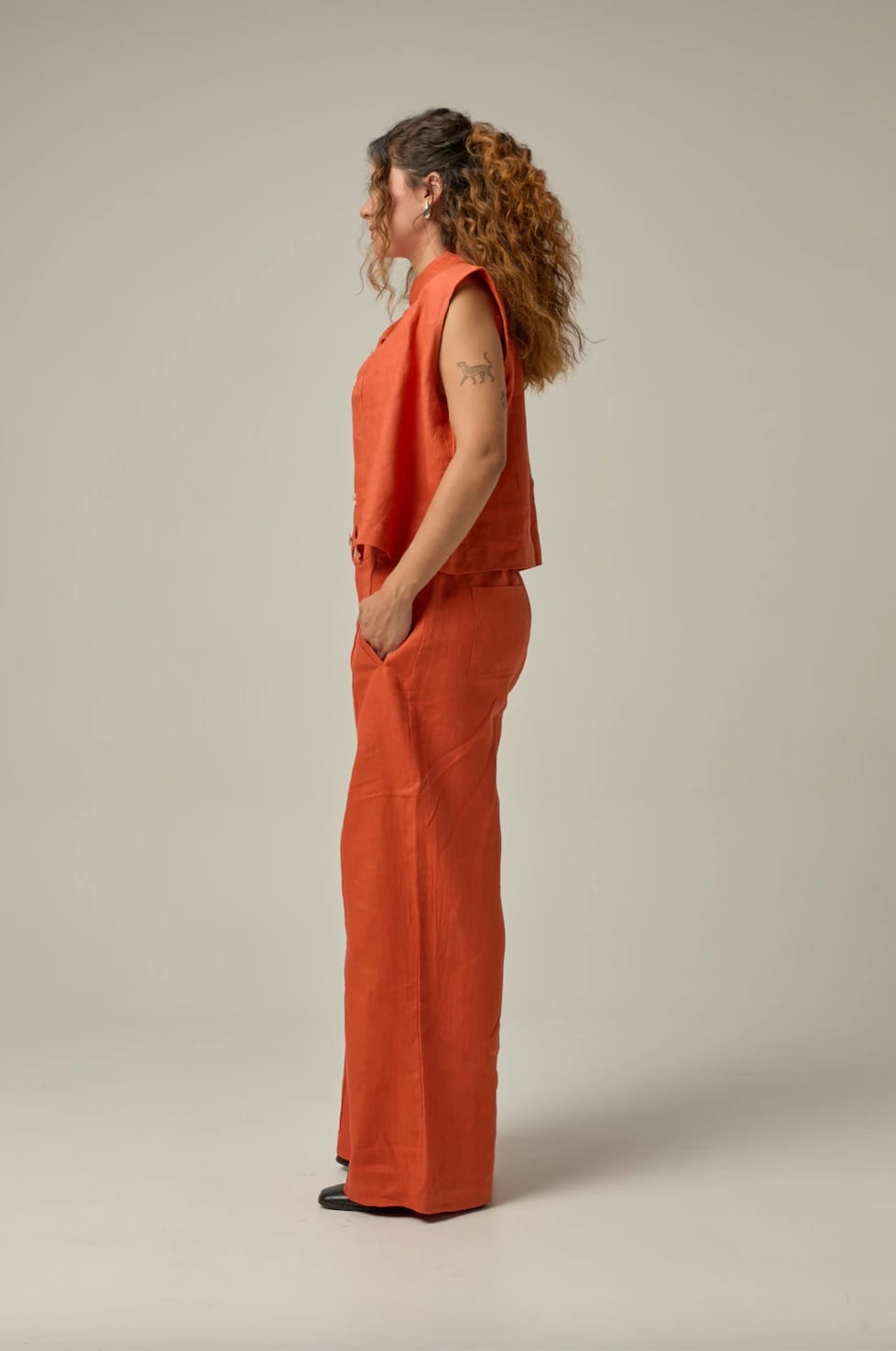 Pantalón Serre de lino | Naranja - imagen 7