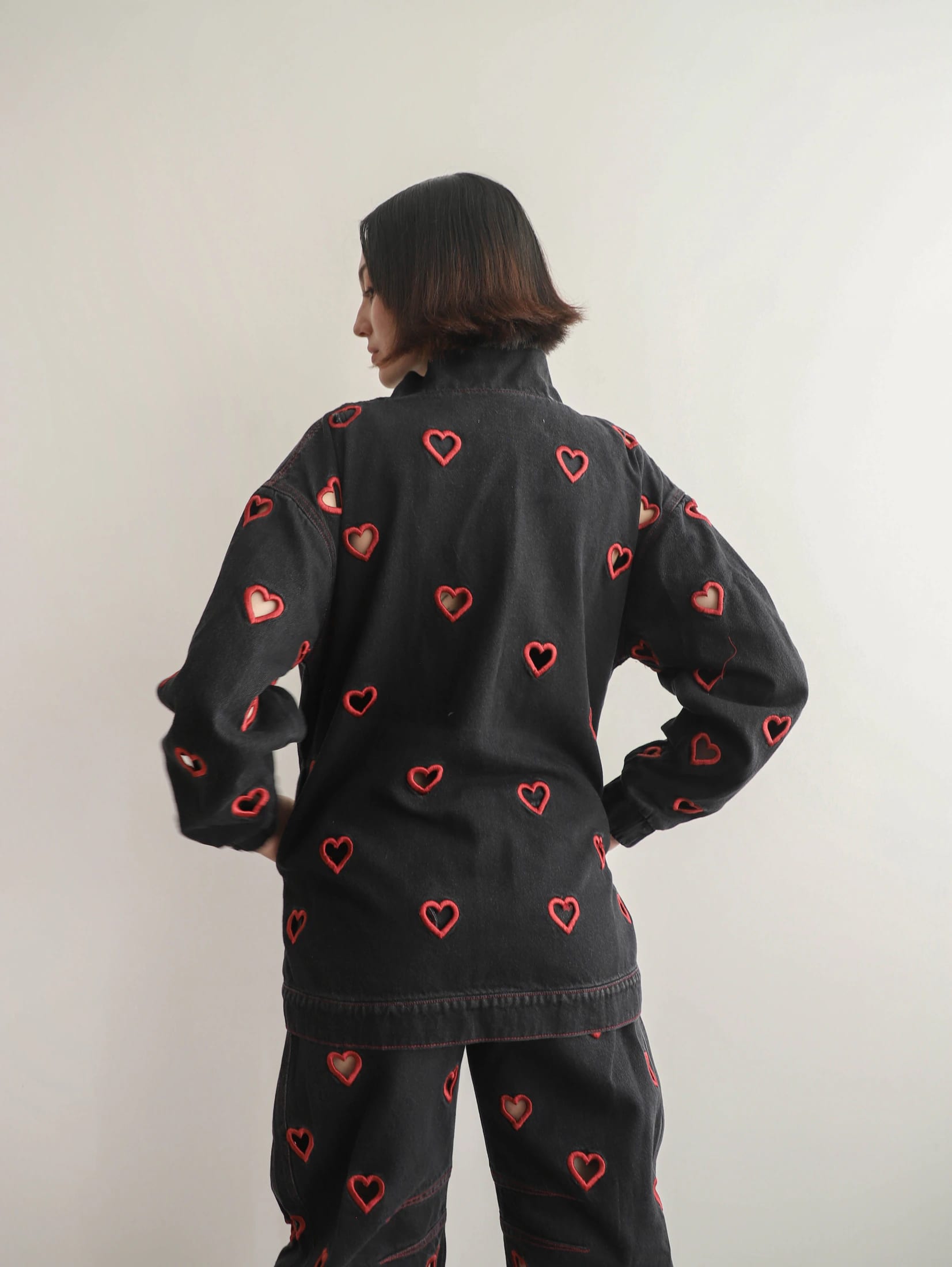 Bomber Hearts Jacket Black - imagen 4