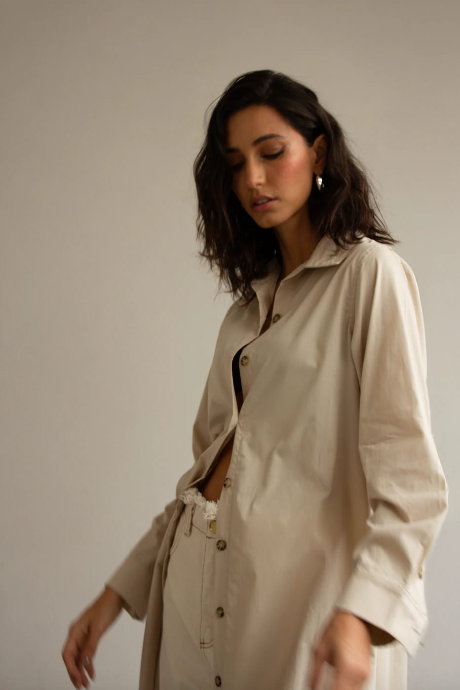 Camisa Nesta de algodón | Taupe - imagen 1