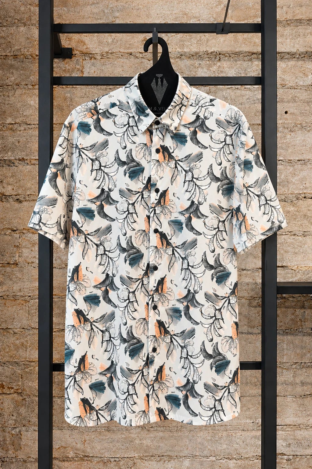 Camisa para Hombre Manga Corta Estampado Botánico - imagen 1